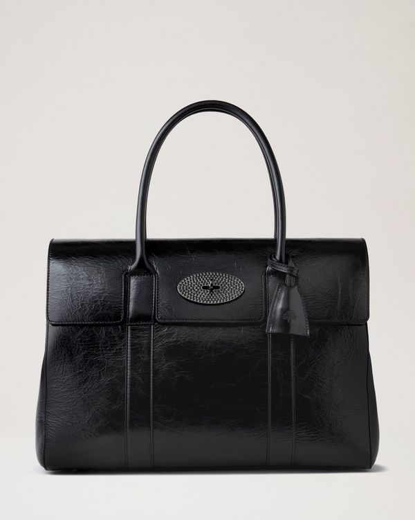 Bayswater | Black Wrinkly High Shine Leather | Bayswater