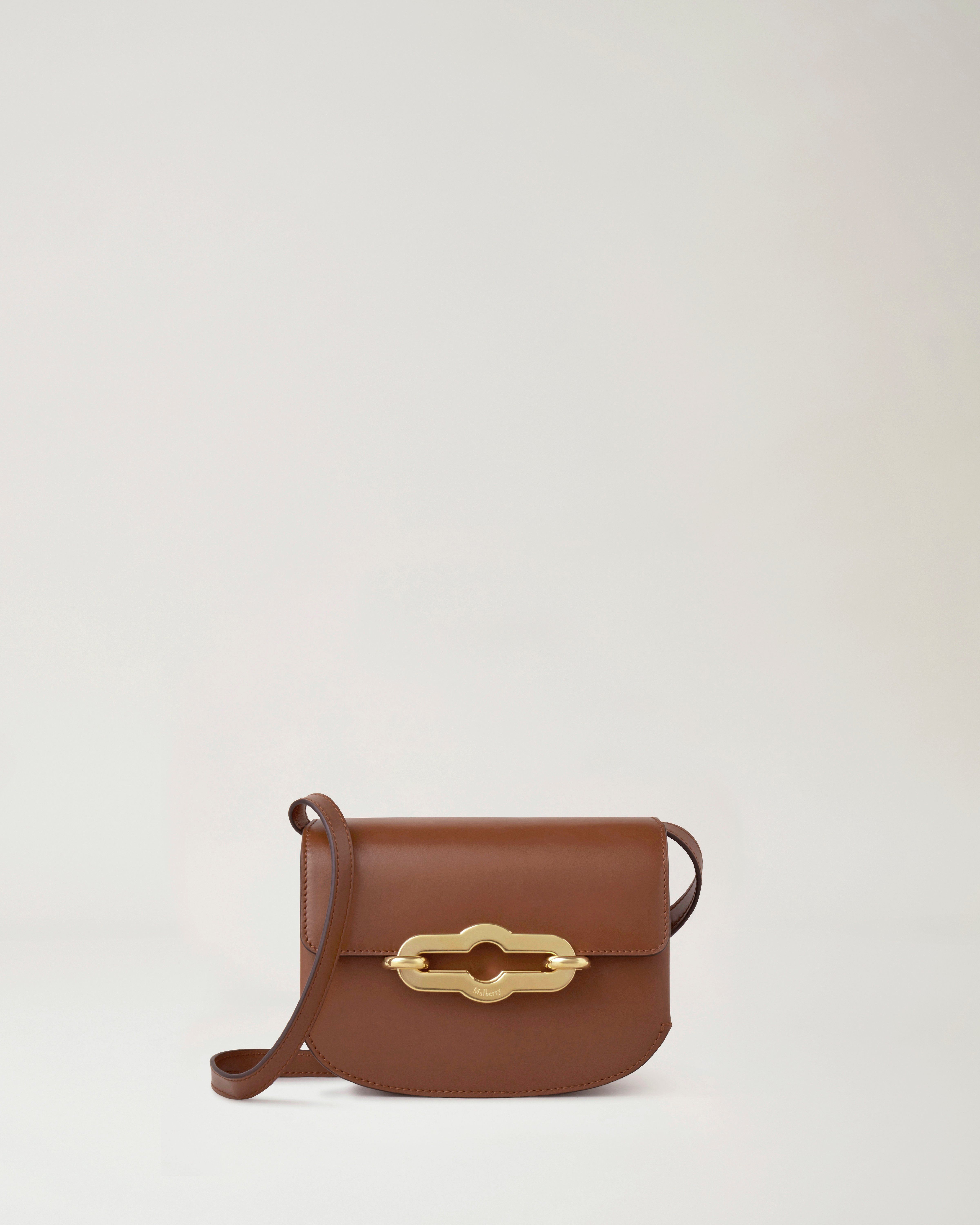 Mulberry Convertible Fold Over Brown Clutch / Crossbody Bag