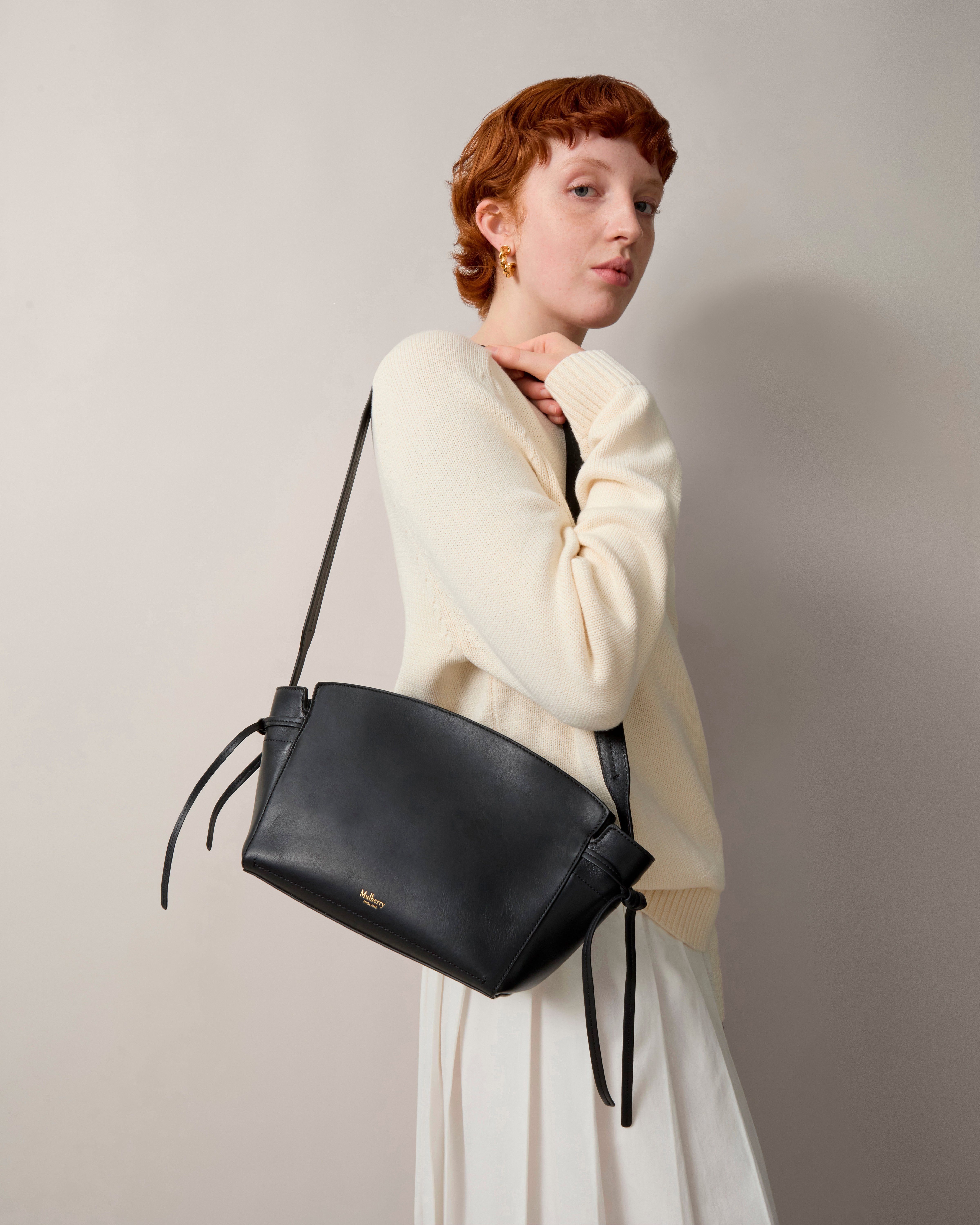 Clovelly Crossbody | Black Refined Flat Calf | Women | Mulberry