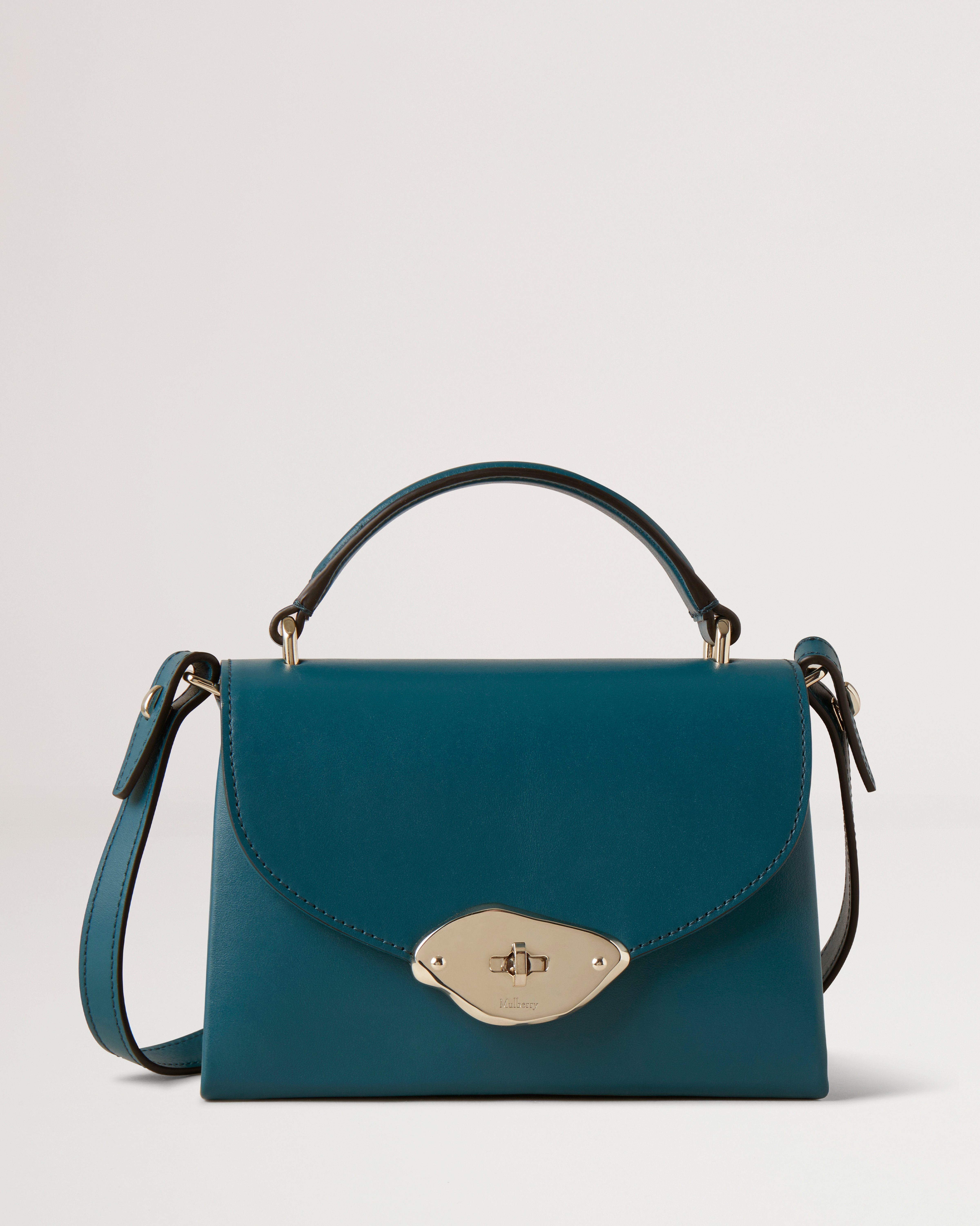 Small Lana Top Handle | Titanium Blue High Gloss Leather | Lana | Mulberry