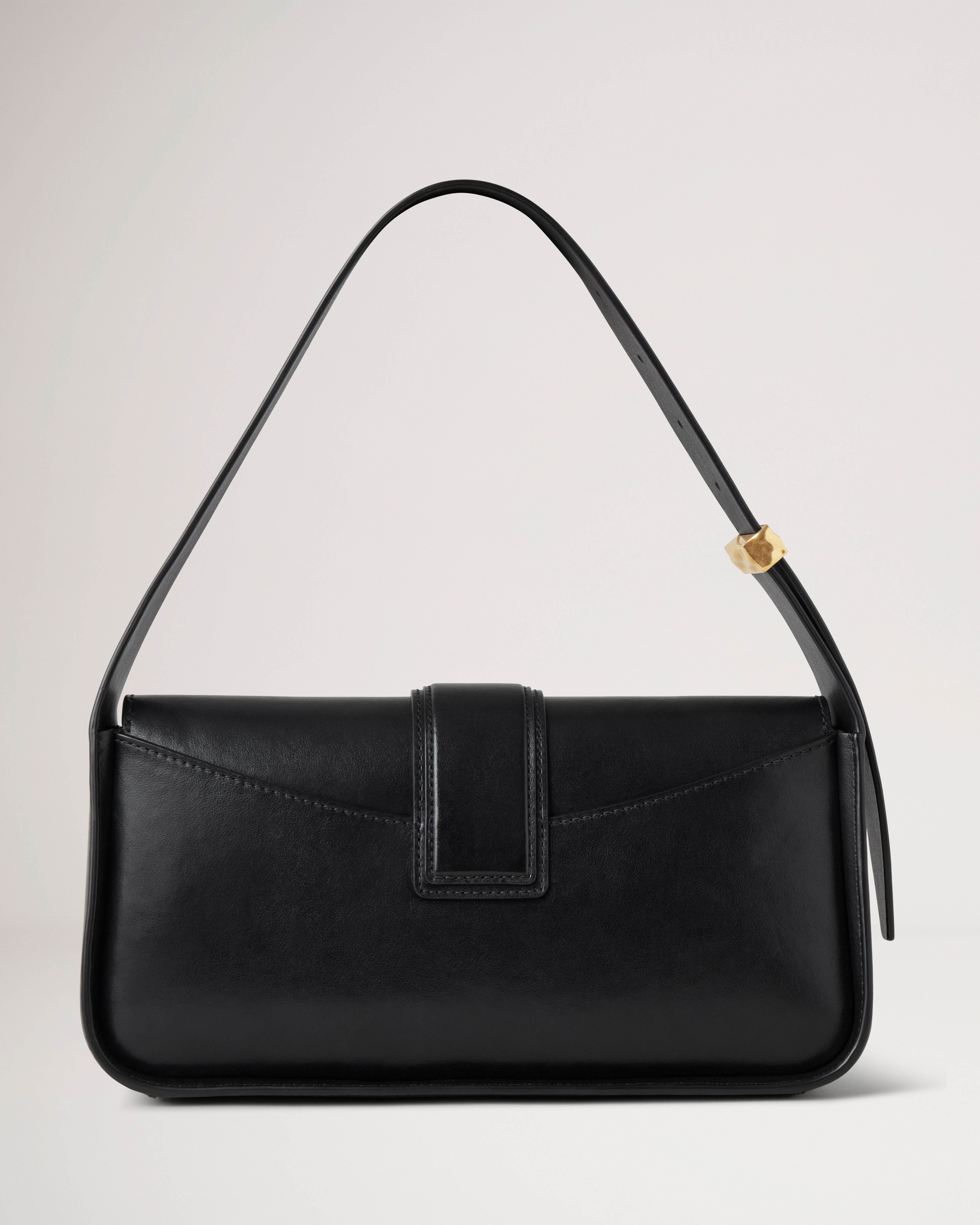 Small Lana Shoulder Bag Black High Gloss Leather Women Mulberry