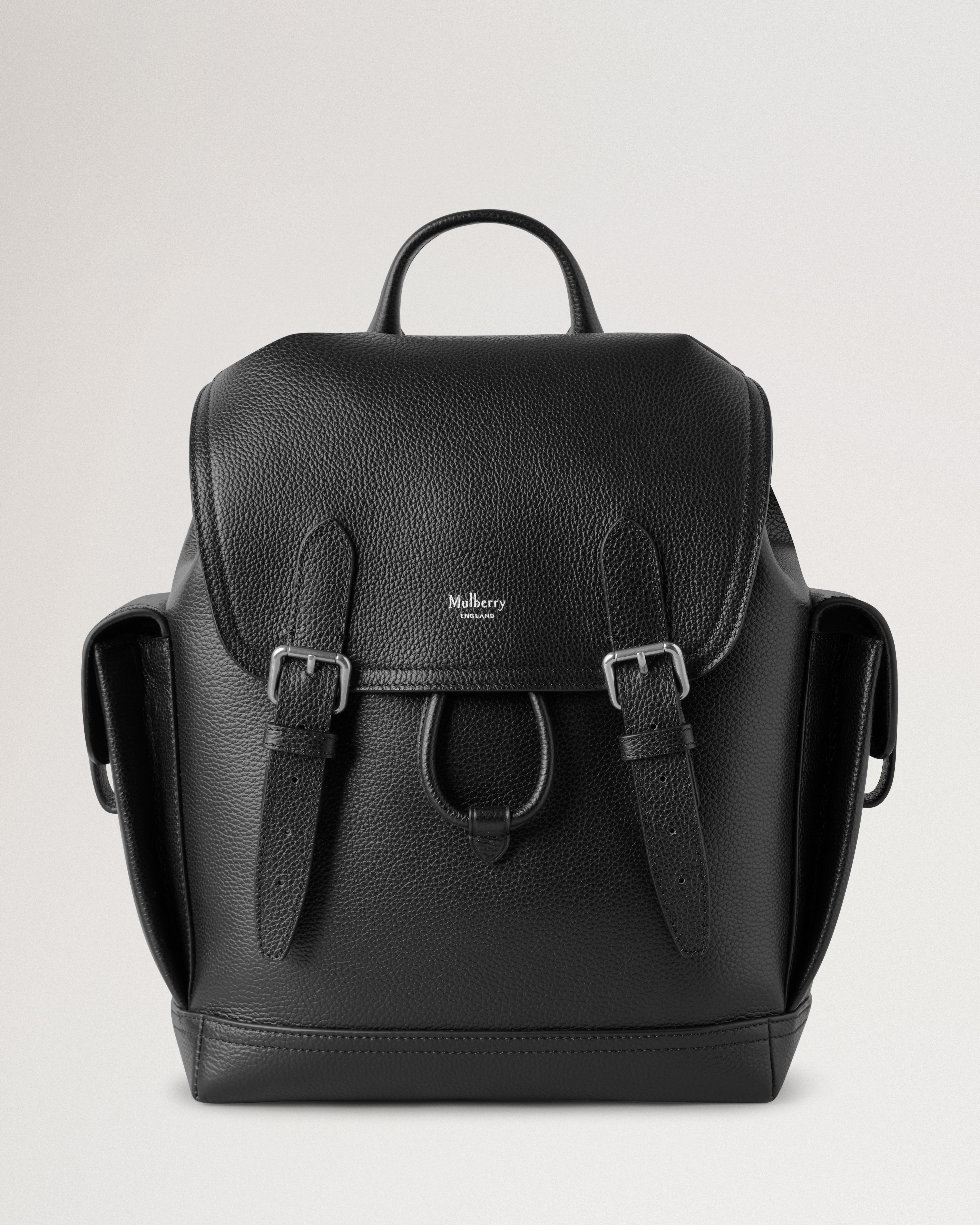 Mini Heritage Backpack Black Small Classic Grain Men Mulberry