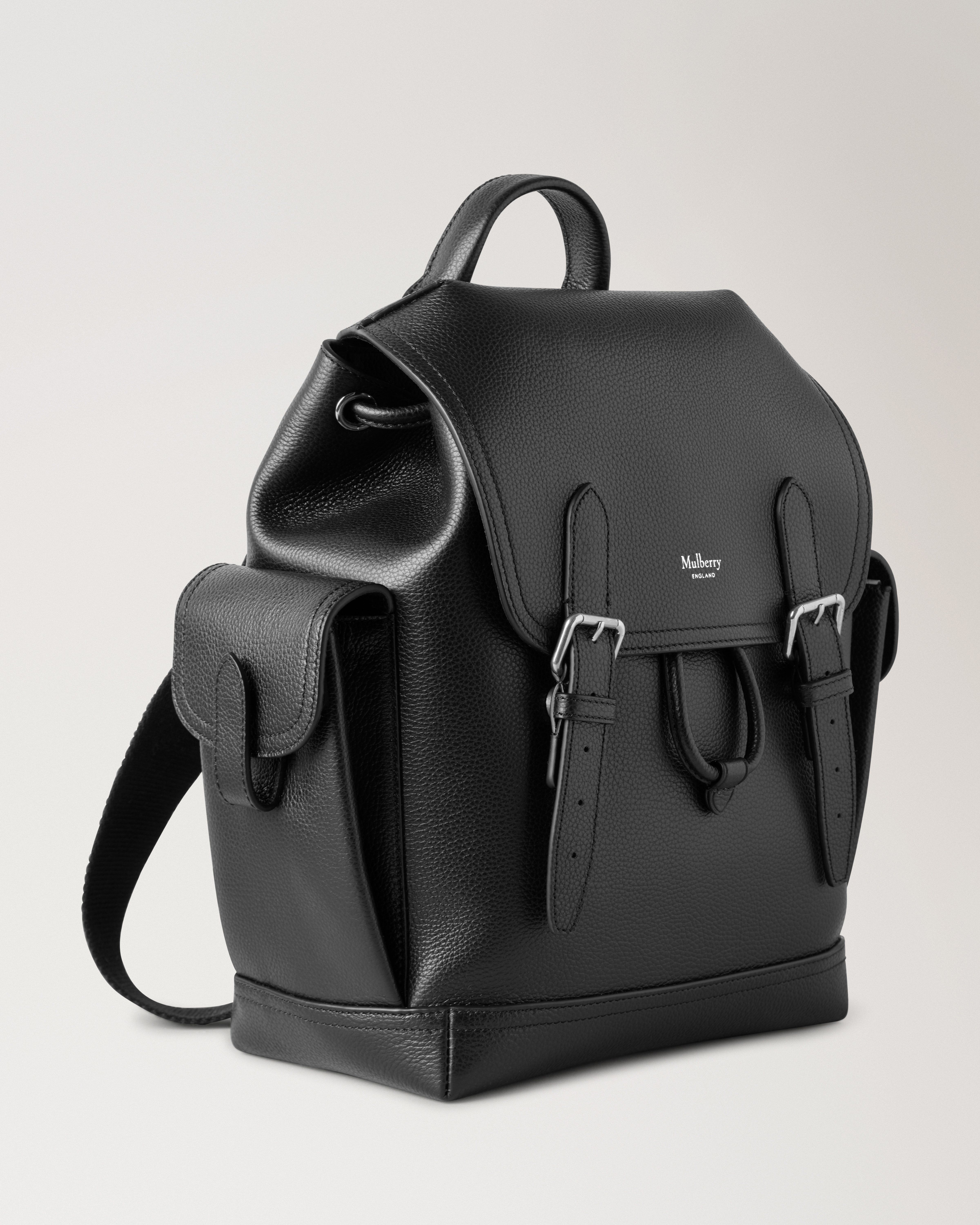 Mini Heritage Backpack Black Small Classic Grain Men Mulberry