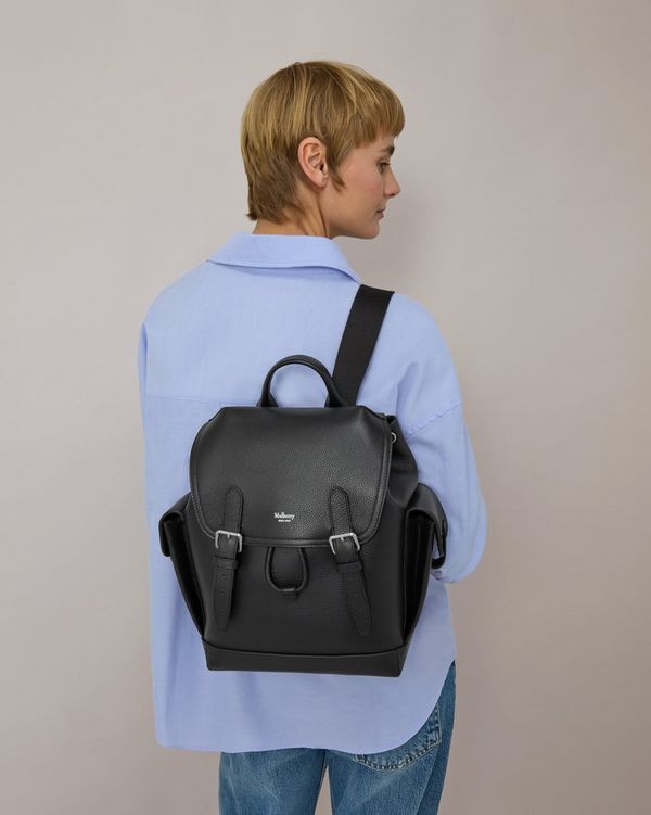 Mini Heritage Backpack Black Small Classic Grain Men Mulberry