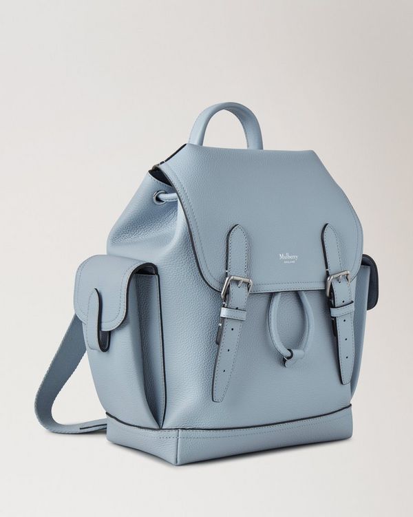 Mini Heritage Backpack | Poplin Blue Small Classic Grain