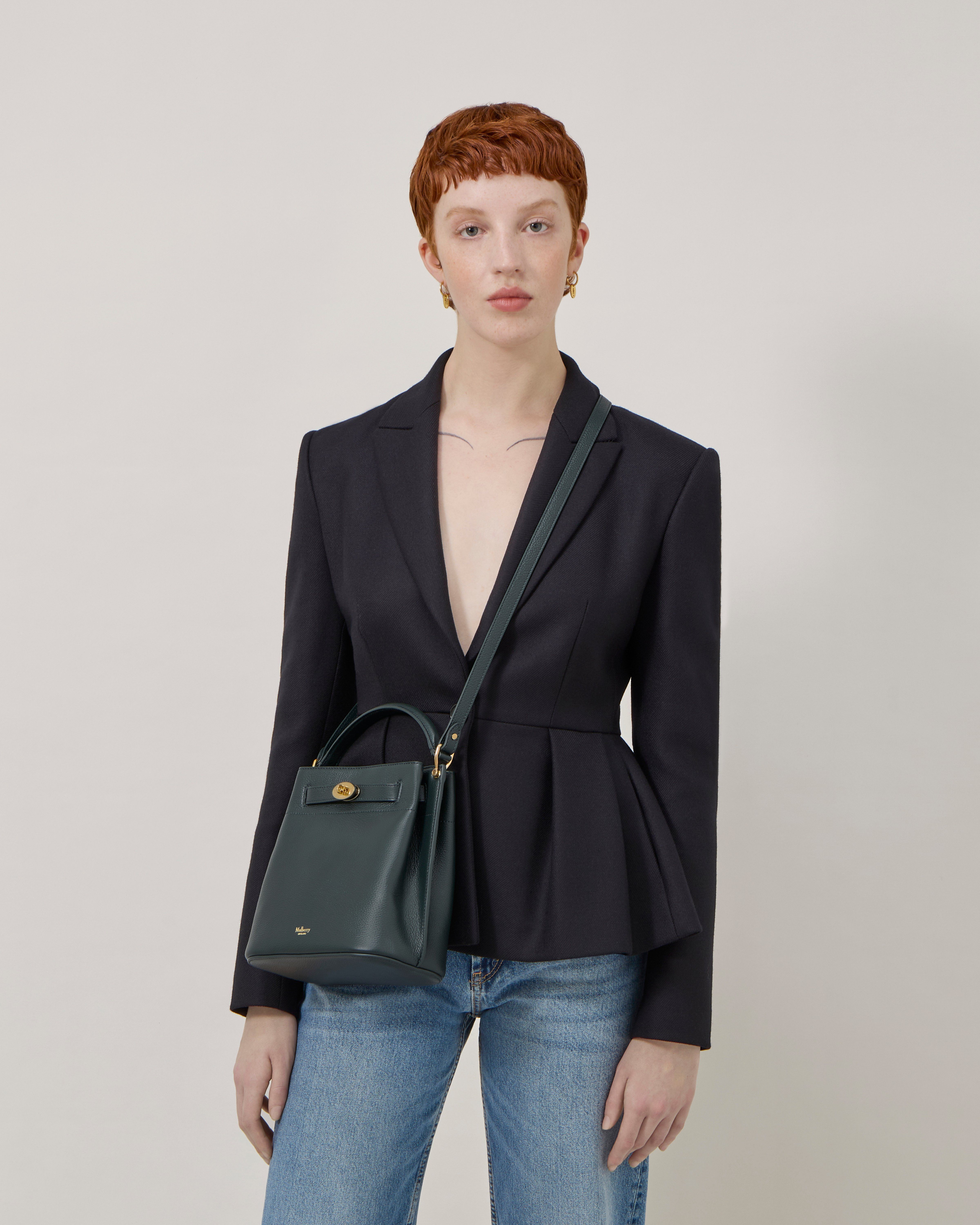 Islington Bucket | Mulberry Green Small Classic Grain | Mini