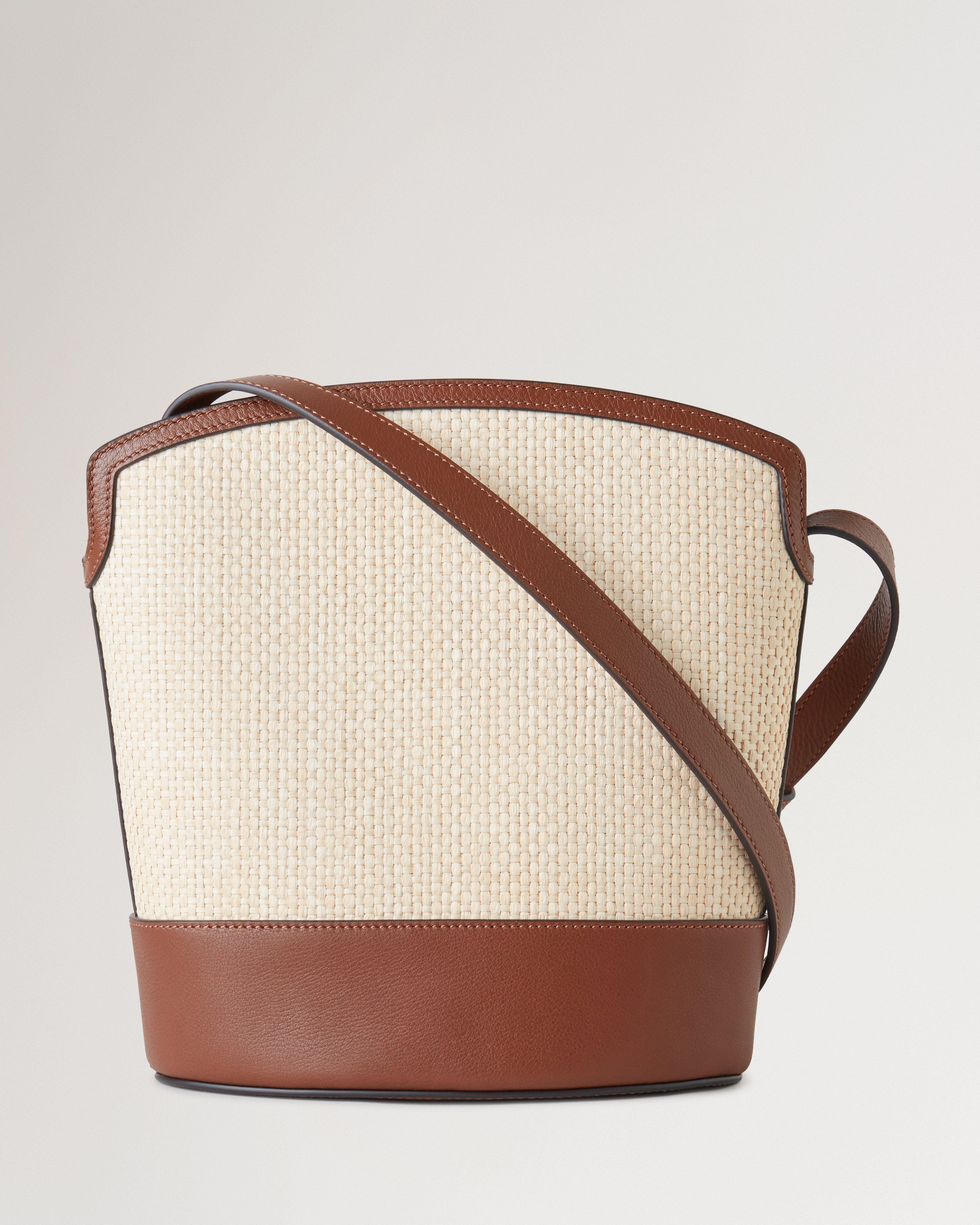 Pimlico Bucket | Ecru & Bright Oak Raffia & Bovine Leather | Women ...