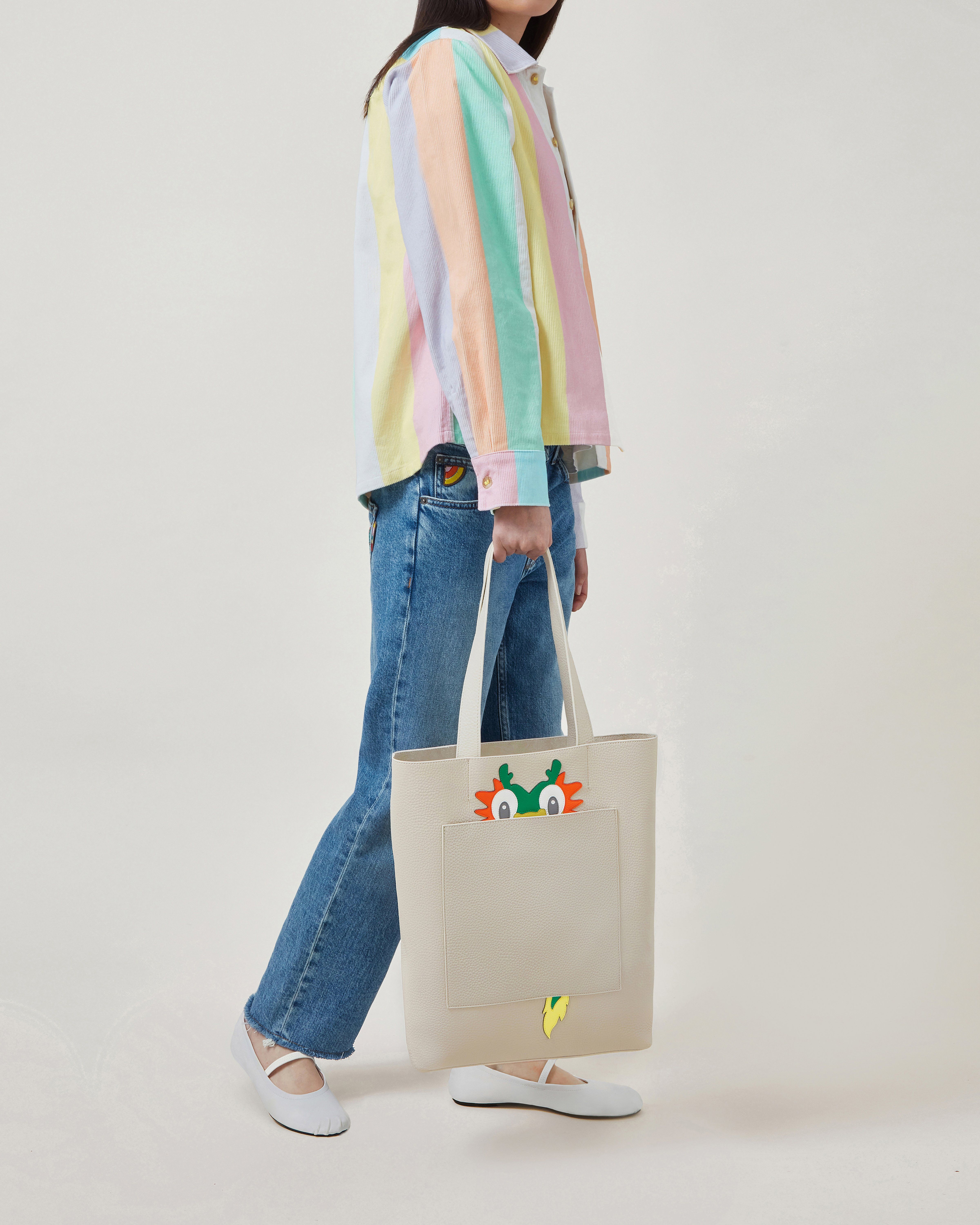 Mulberry x Mira Mikati レザー トート | チョーク ヘビーグレイン