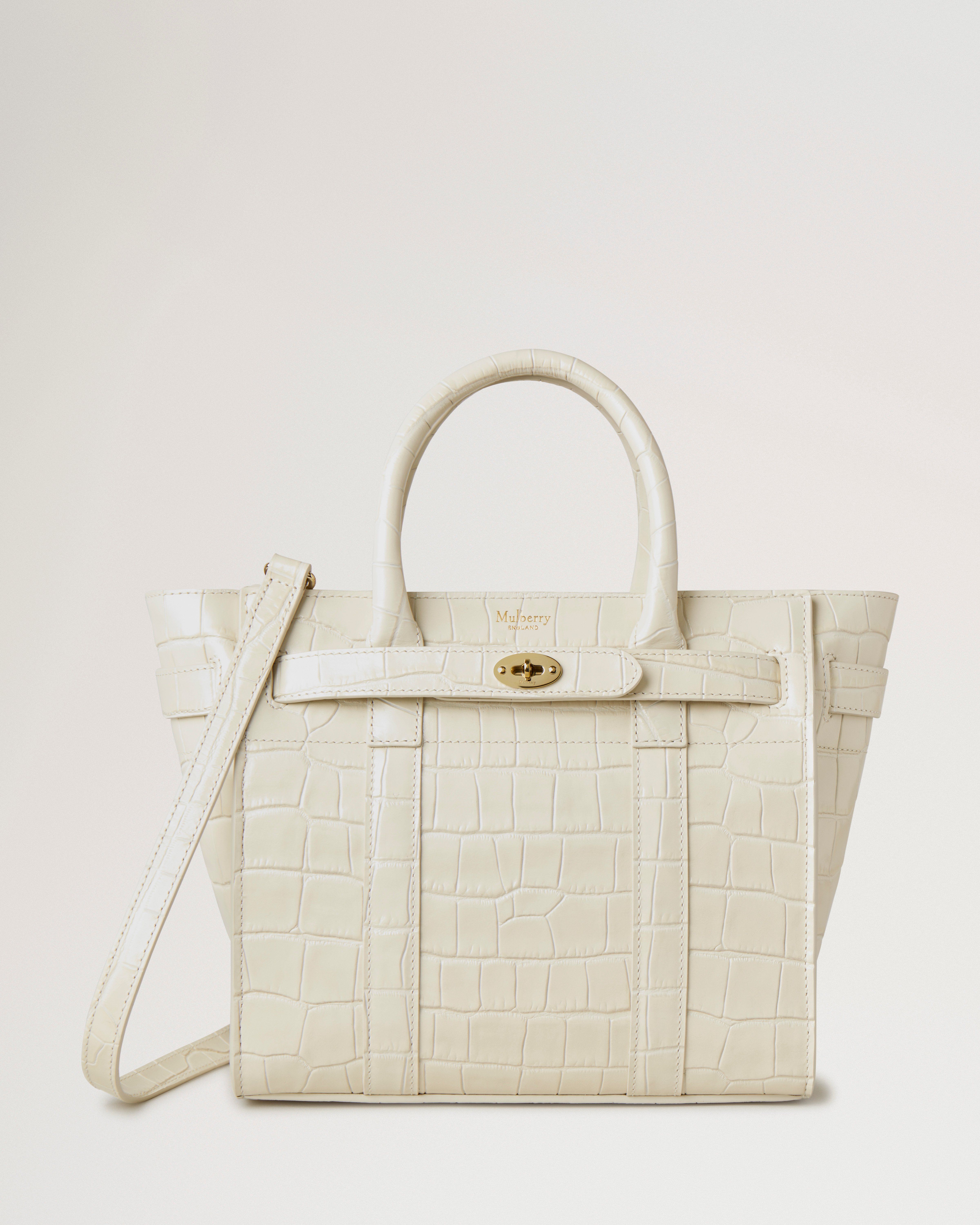 Mulberry small zipped bayswater navy croc print hotsell