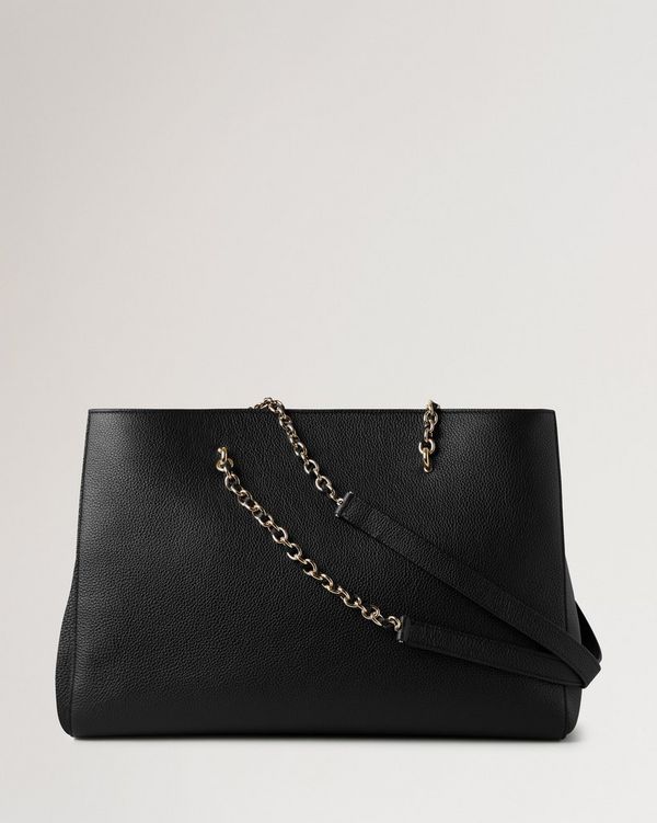 Lily Chain Tote Black Small Classic Grain Women Mulberry