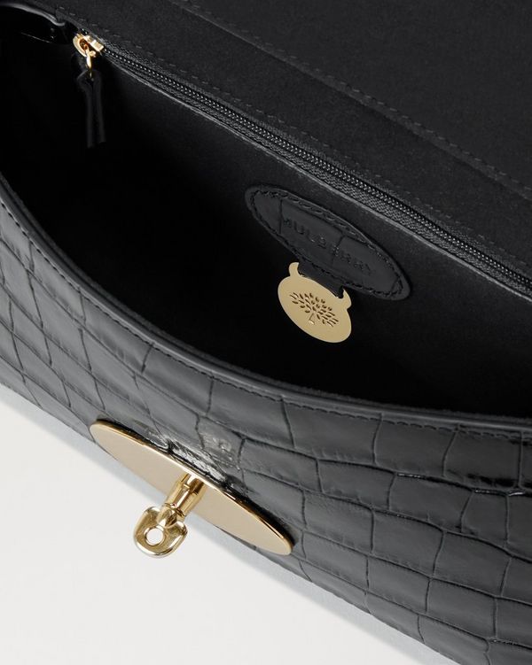 Lily Black Shiny Small Croc Gifts For Her Mulberry