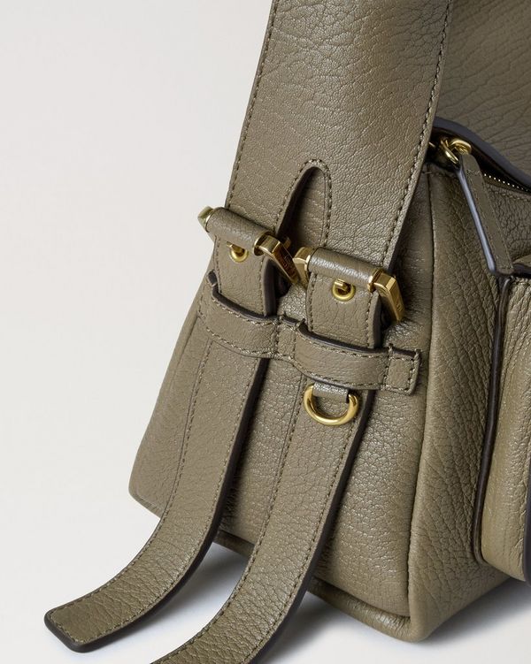 Mulberry | Maggie Shoulder Bag | Linen Green Natural Grain