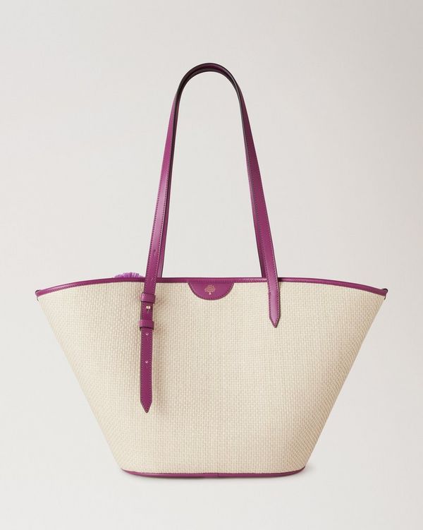 Mulberry | Basket Tote | Orchid Bloom Raffia & Pom Poms | Women
