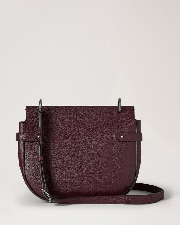 Mulberry | Amberley Satchel | Black Cherry Small Classic Grain
