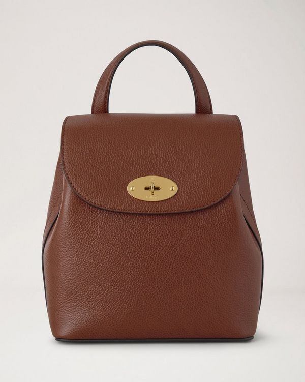 Mulberry | Mini Bayswater Backpack | Oak Small Classic Grain