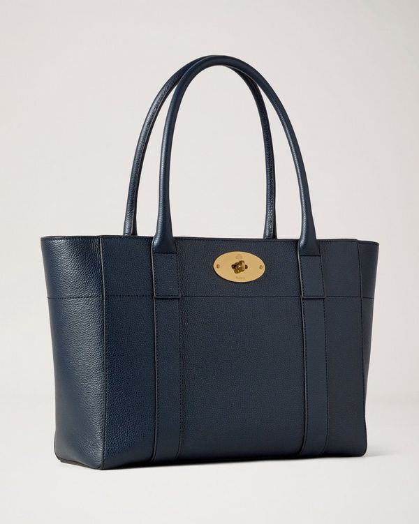 Mulberry ネイビーレザー ハンドバッグ Mulberry | Mini Zipped Bayswater | Night Sky Micro Classic Grain