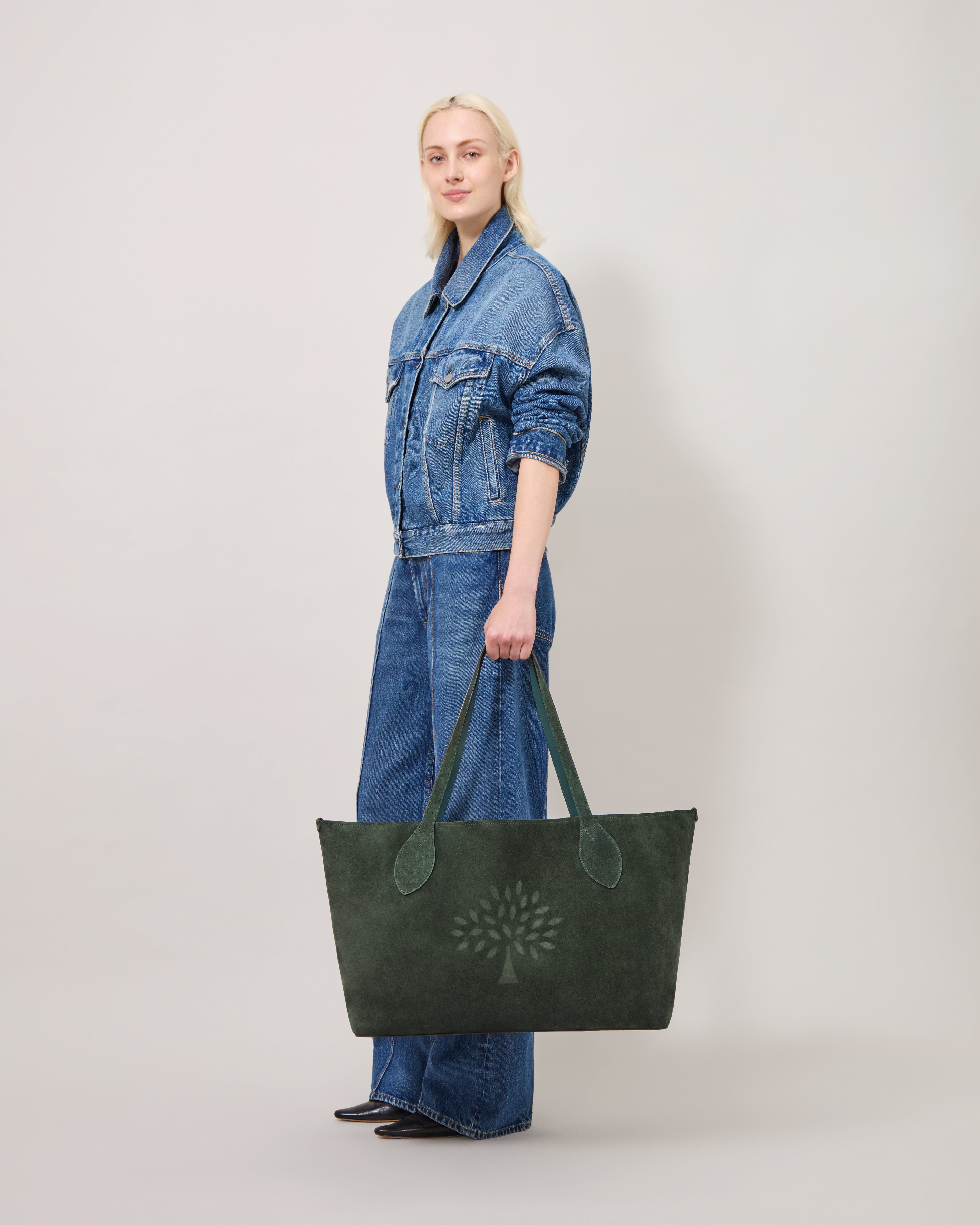 Oversized Suede Tree Tote