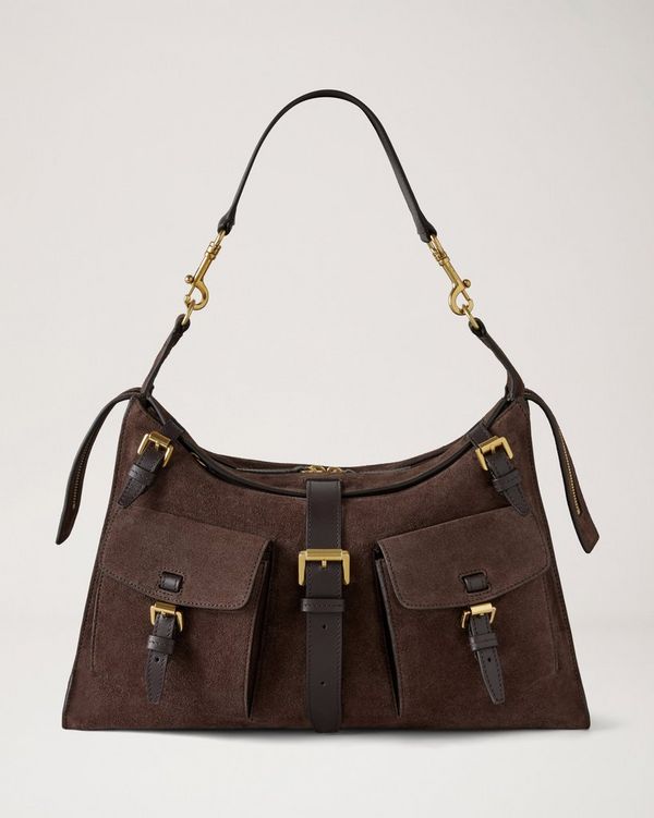 Mulberry | Roxanne Shoulder Bag | Chocolate Suede | Roxanne