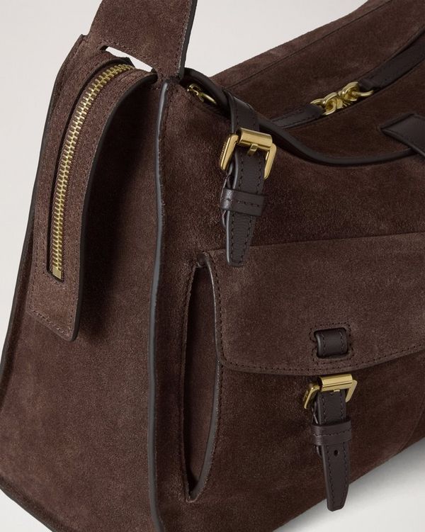 Mulberry | Roxanne Shoulder Bag | Chocolate Suede | Roxanne