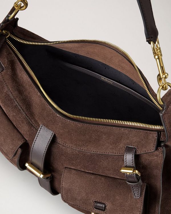 Mulberry | Roxanne Shoulder Bag | Chocolate Suede | Roxanne