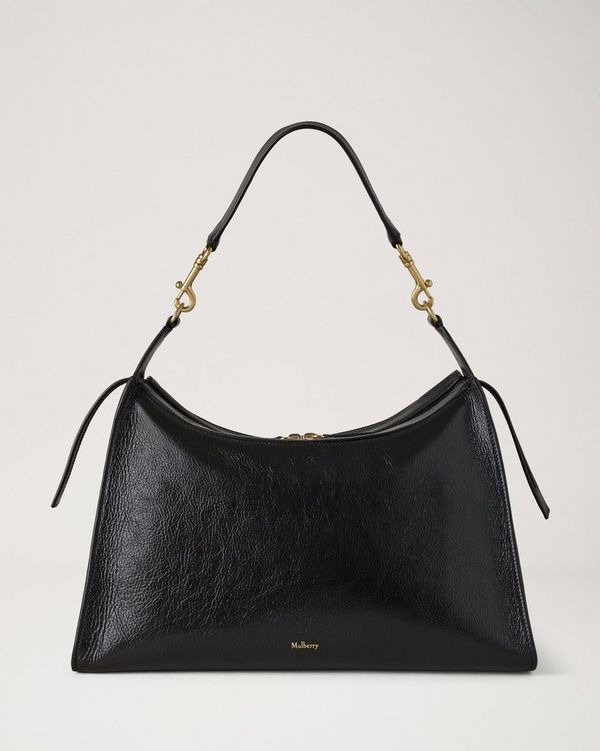 マルベリー ロクサンヌ ２WAY レザーハンド バッグ ワンショルダー 黒 Roxanne Shoulder Bag in Black | High Shine Leather | Mulberry