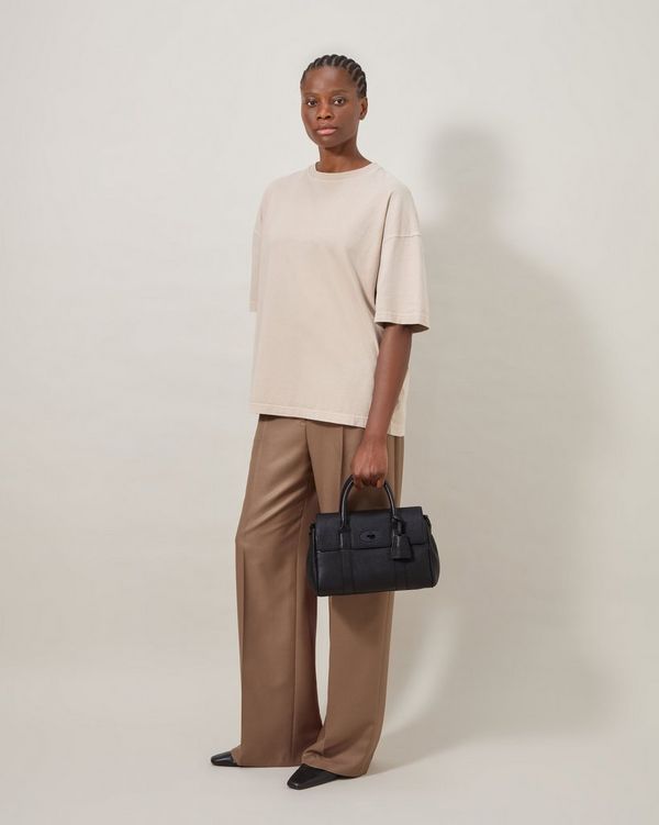 Mulberry | Bayswater Satchel | Black Natural Grain | Bayswater