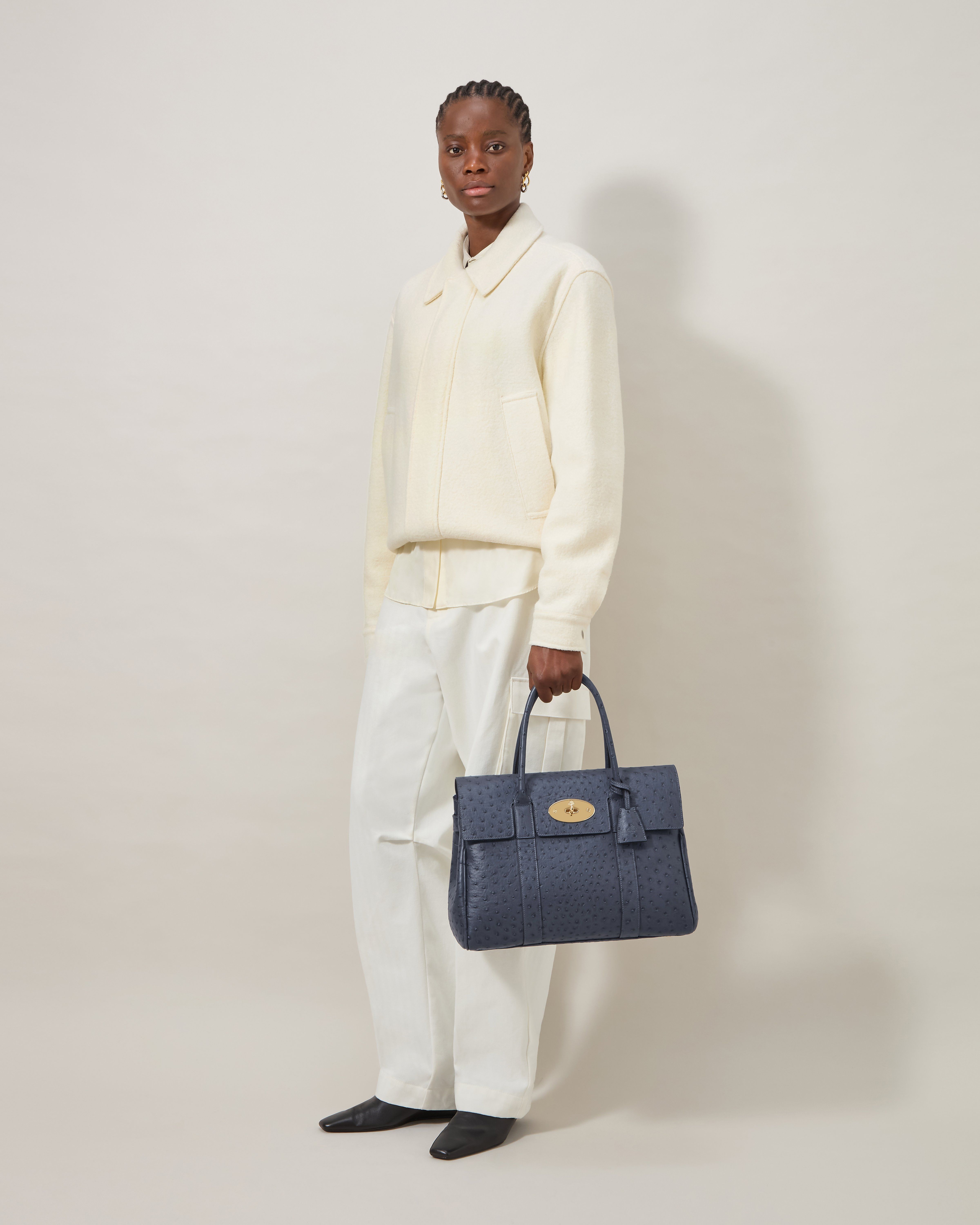 Mulberry | Bayswater | Stormy Blue Ostrich | Women