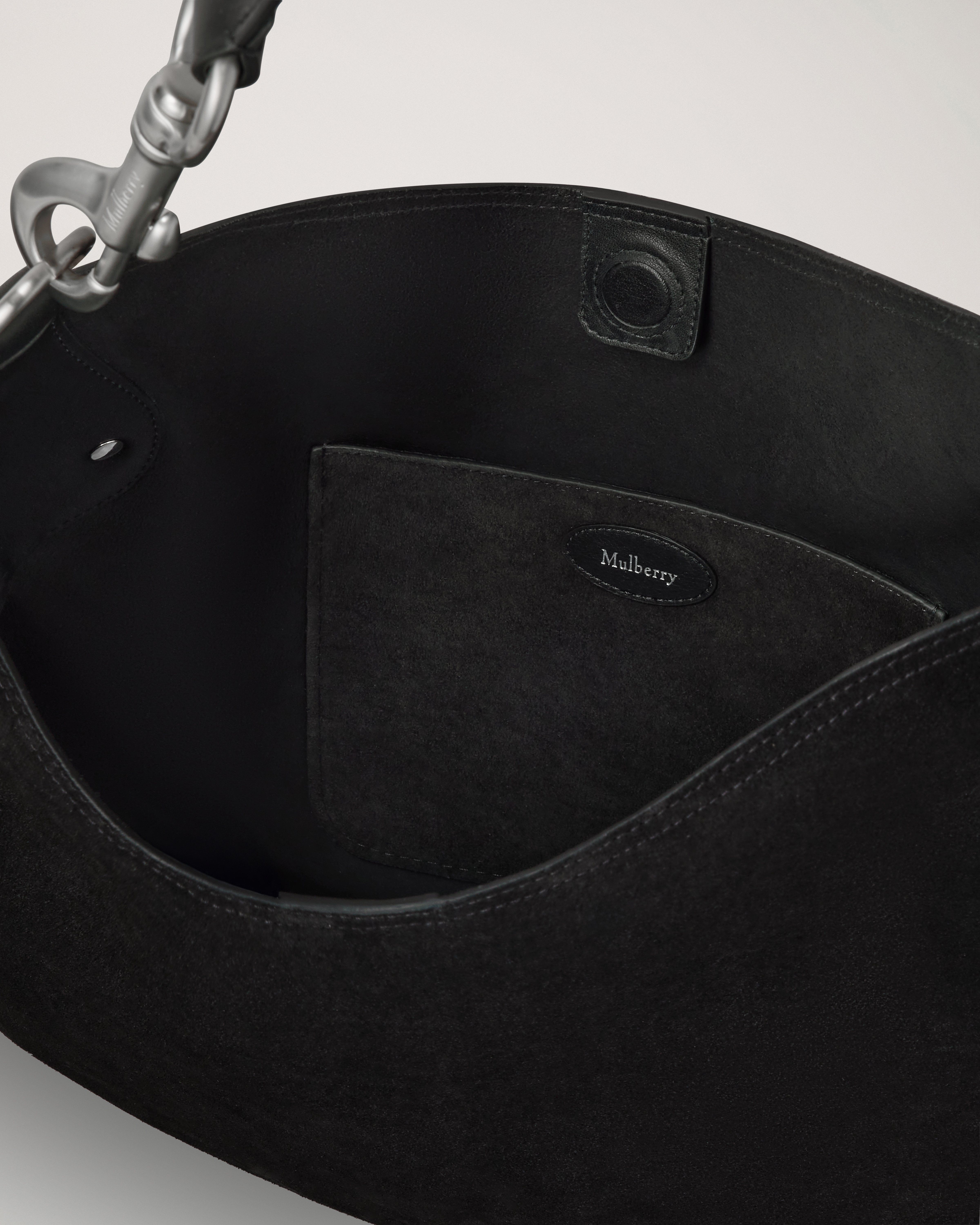 Mulberry | Hackney Shoulder Bag | Black Suede | Women