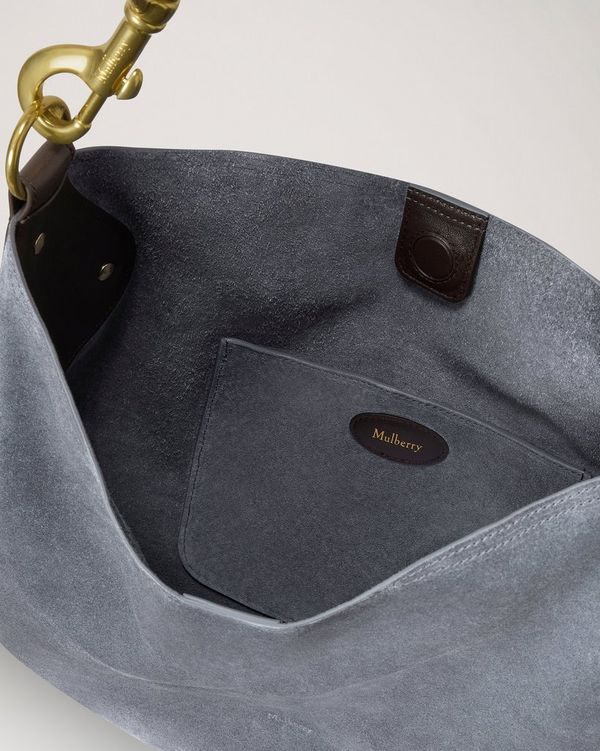 Mulberry | Hackney Shoulder Bag | Foggy Grey Suede | Women