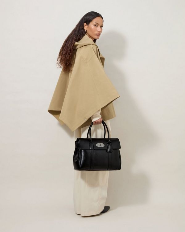 ショルダーバッグ Mulberry Bayswater Satchel Shine Calf Mulberry | Bayswater | Black High Shine Calf Leather | Women