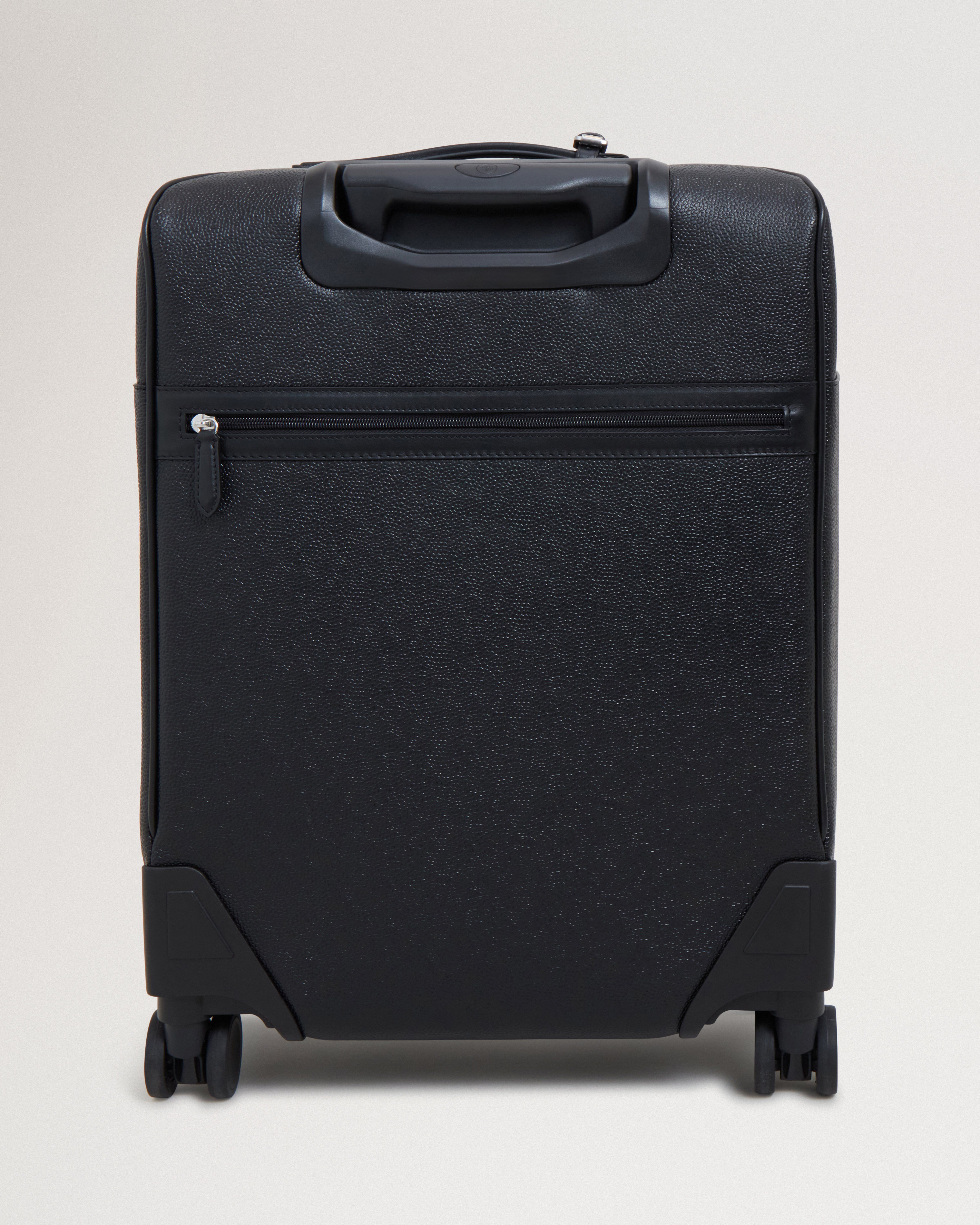 Heritage 4 Wheel Suitcase Black BioVeg Scotchgrain Travel Mulberry