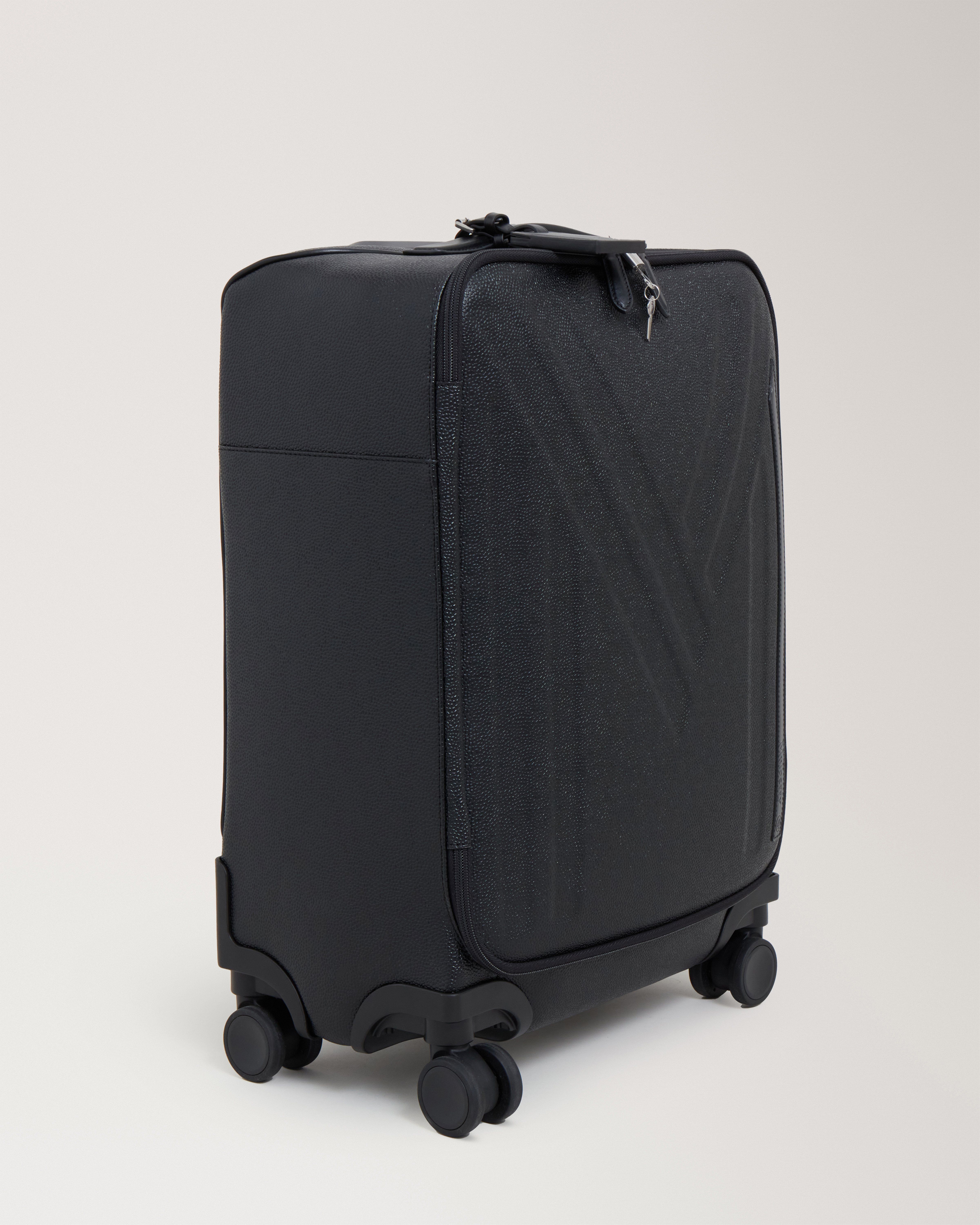 Heritage 4 Wheel Suitcase Black Eco Scotchgrain Travel Mulberry