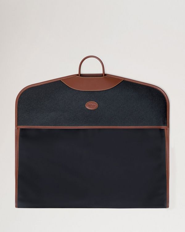 Heritage Suit Carrier Black Cognac BioVeg Scotchgrain Flat Calf Women Mulberry