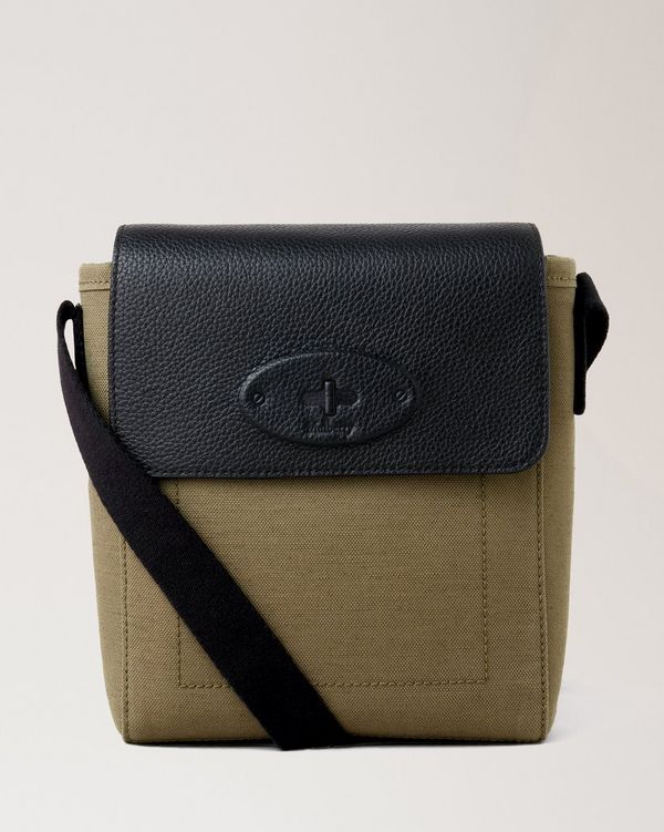 Skye Crossbody Olive Black Canvas Small Classic Grain Men