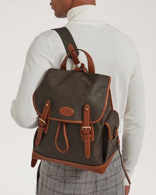Heritage Backpack Mole Cognac Scotchgrain Women Mulberry