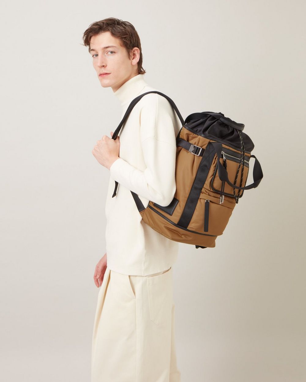 Performance Tote Backpack | Tobacco Brown Padded Nylon | Sustainable ...
