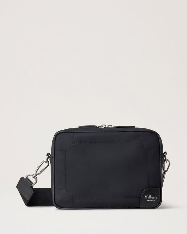 Black nylon store crossbody bag