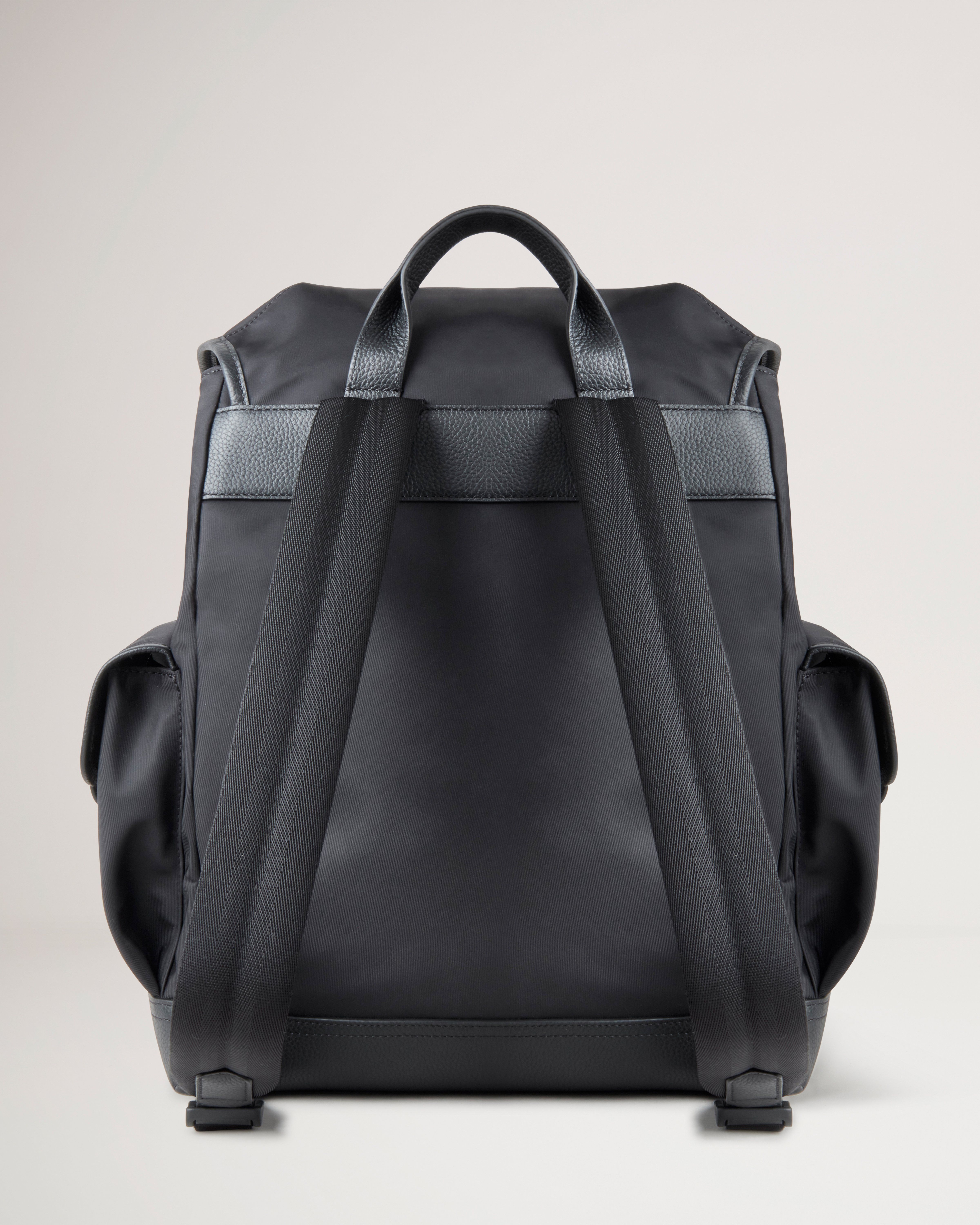 Leather and nylon backpack best sale