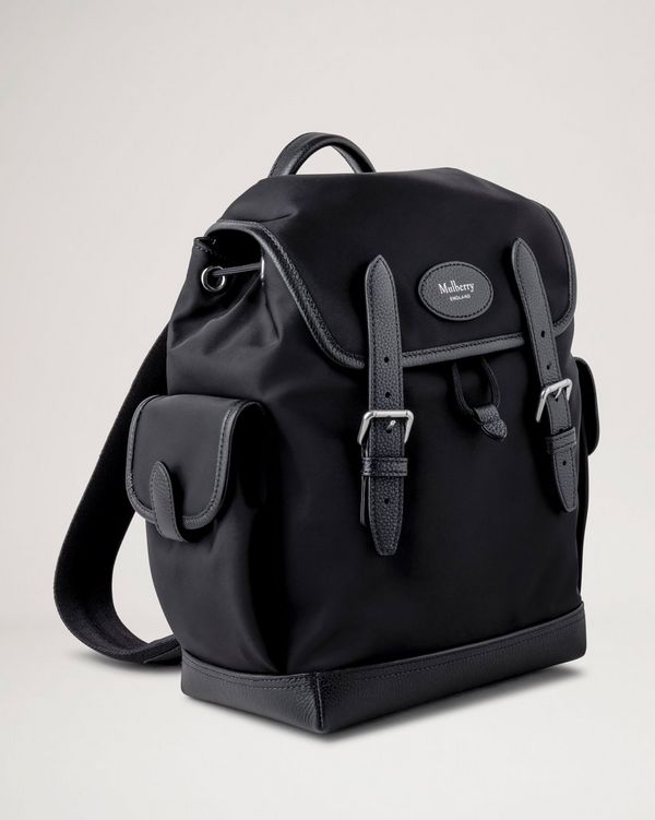 Mini Heritage Nylon Backpack Black Nylon Women Mulberry