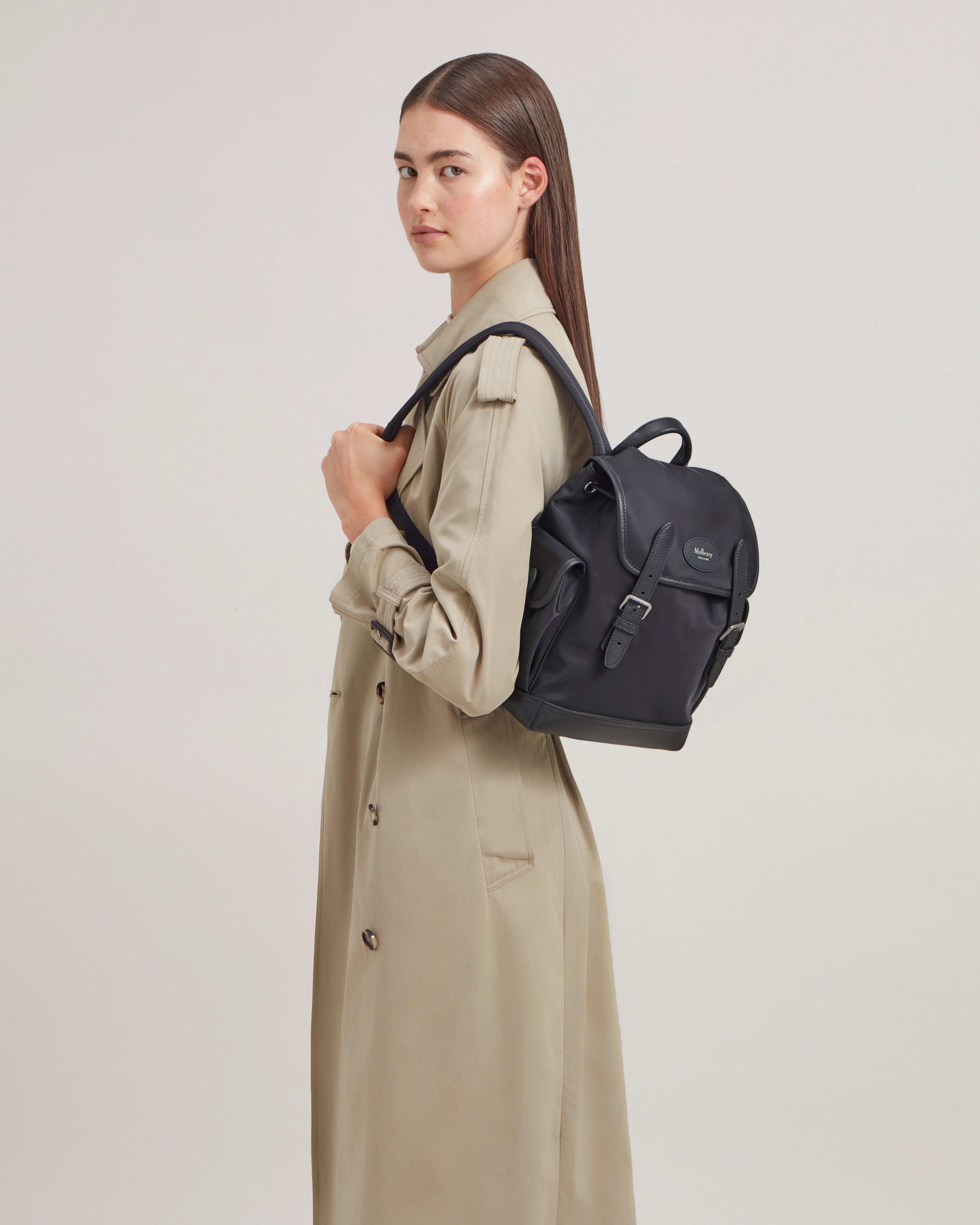 Mini Heritage Nylon Backpack | Black Nylon | Women | Mulberry