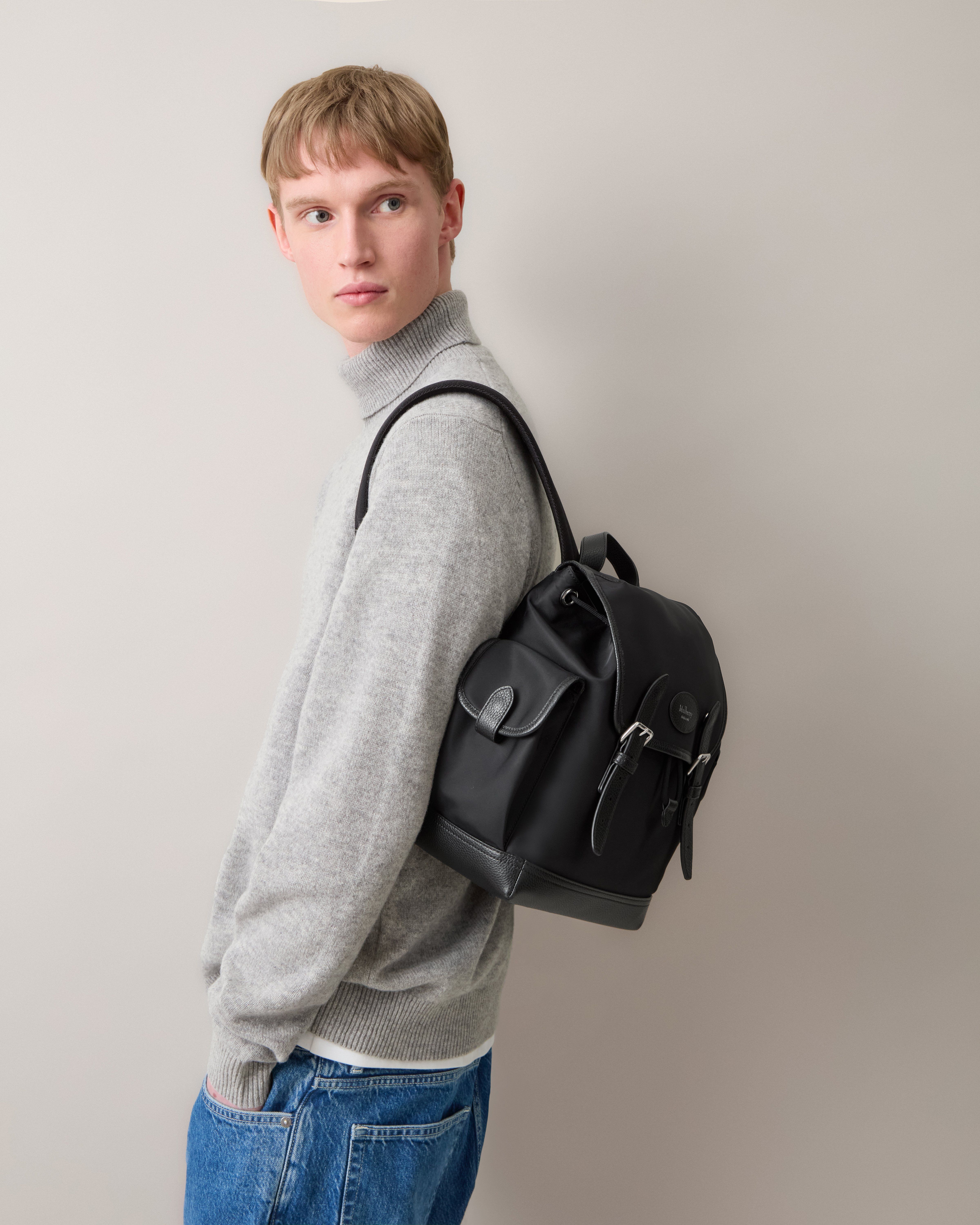 Black nylon 2024 mini backpack