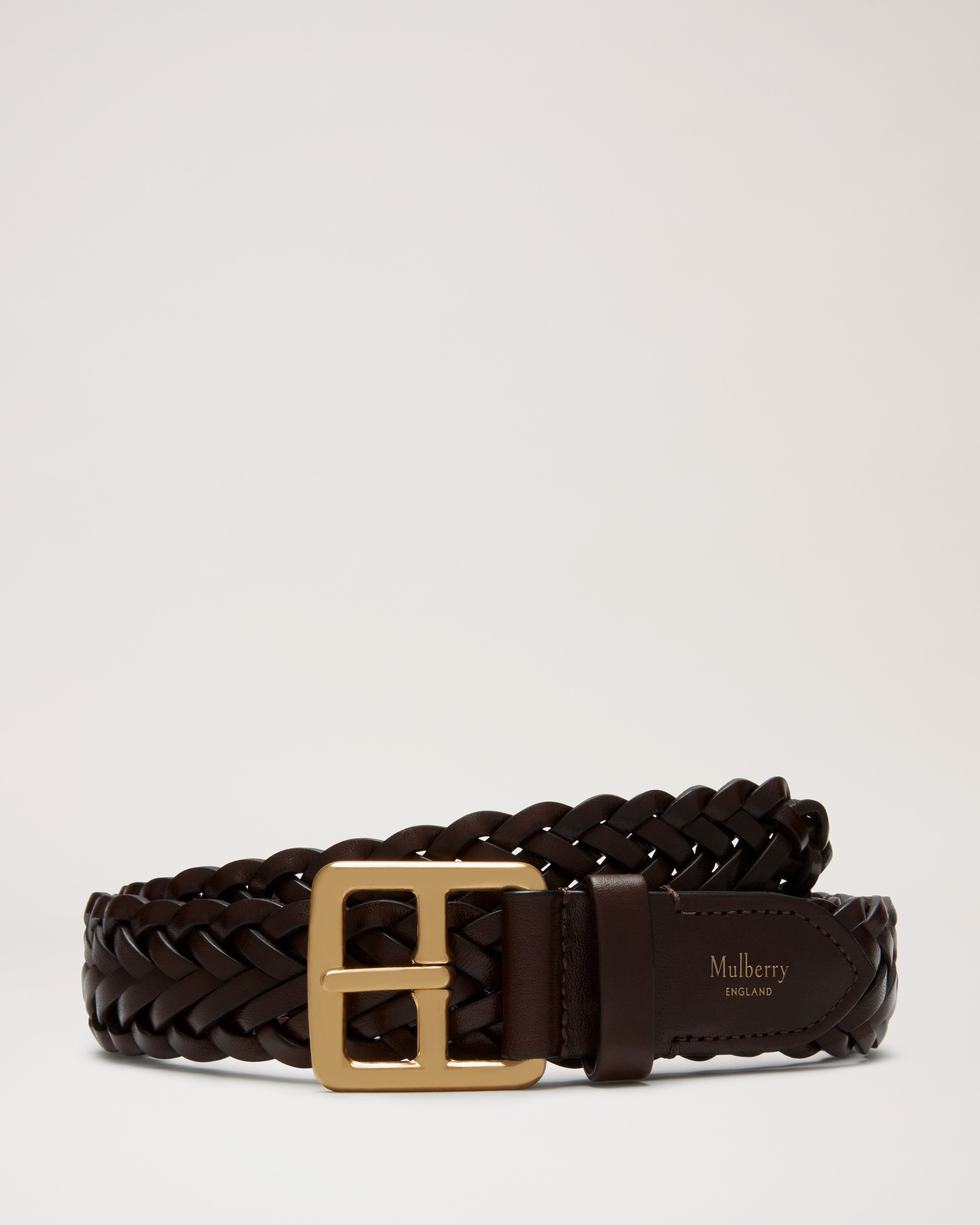 Boys' Brown Braided Leather Belt