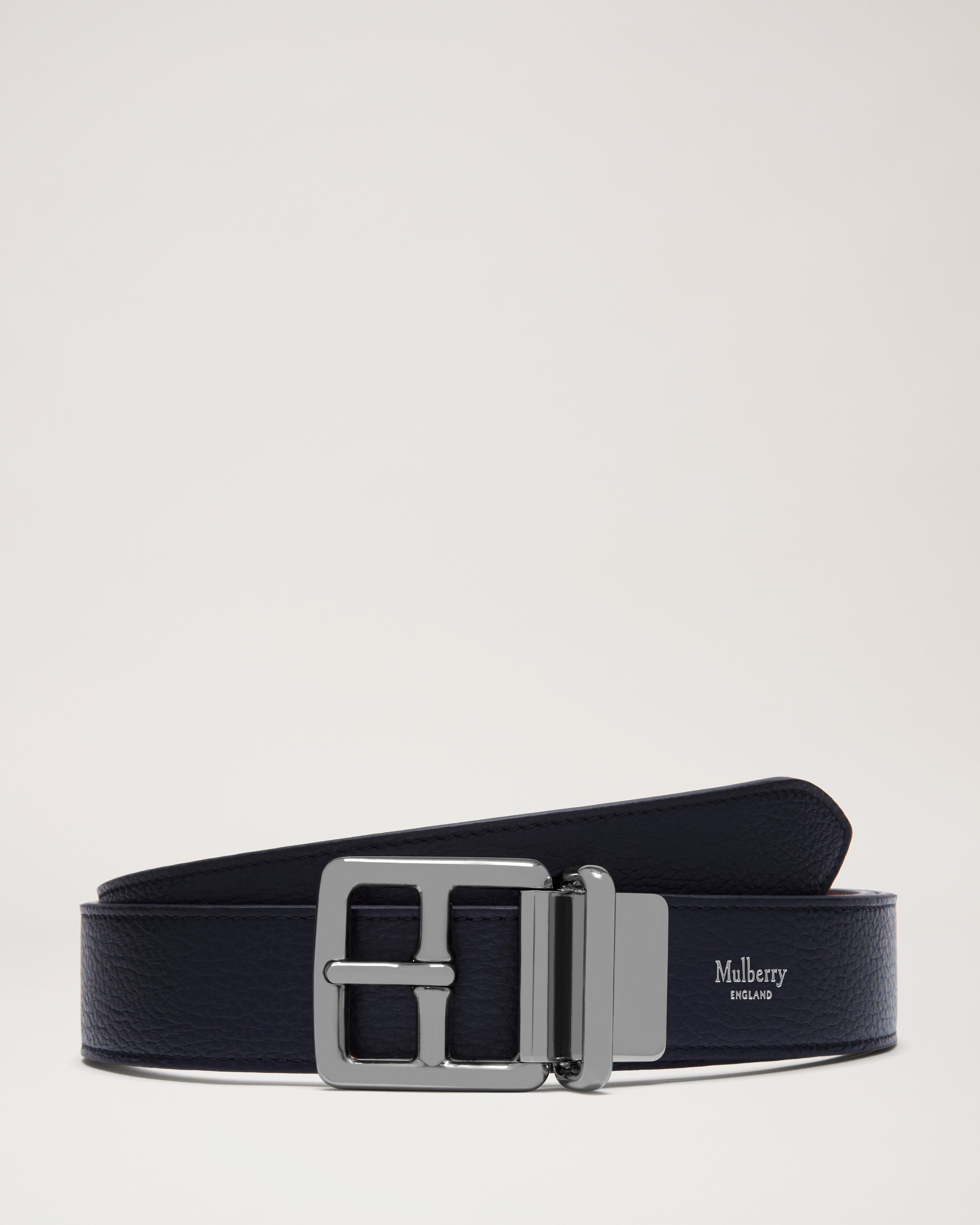 Leather Belt With a Textured Buckle in Black Color -  Hong Kong