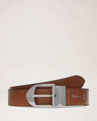 Men's Classic Gold/Silver V-Buckle Design Soft Calfskin Belt