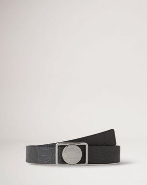 Stitched Reversible Belt, Black Silky Calf, Men