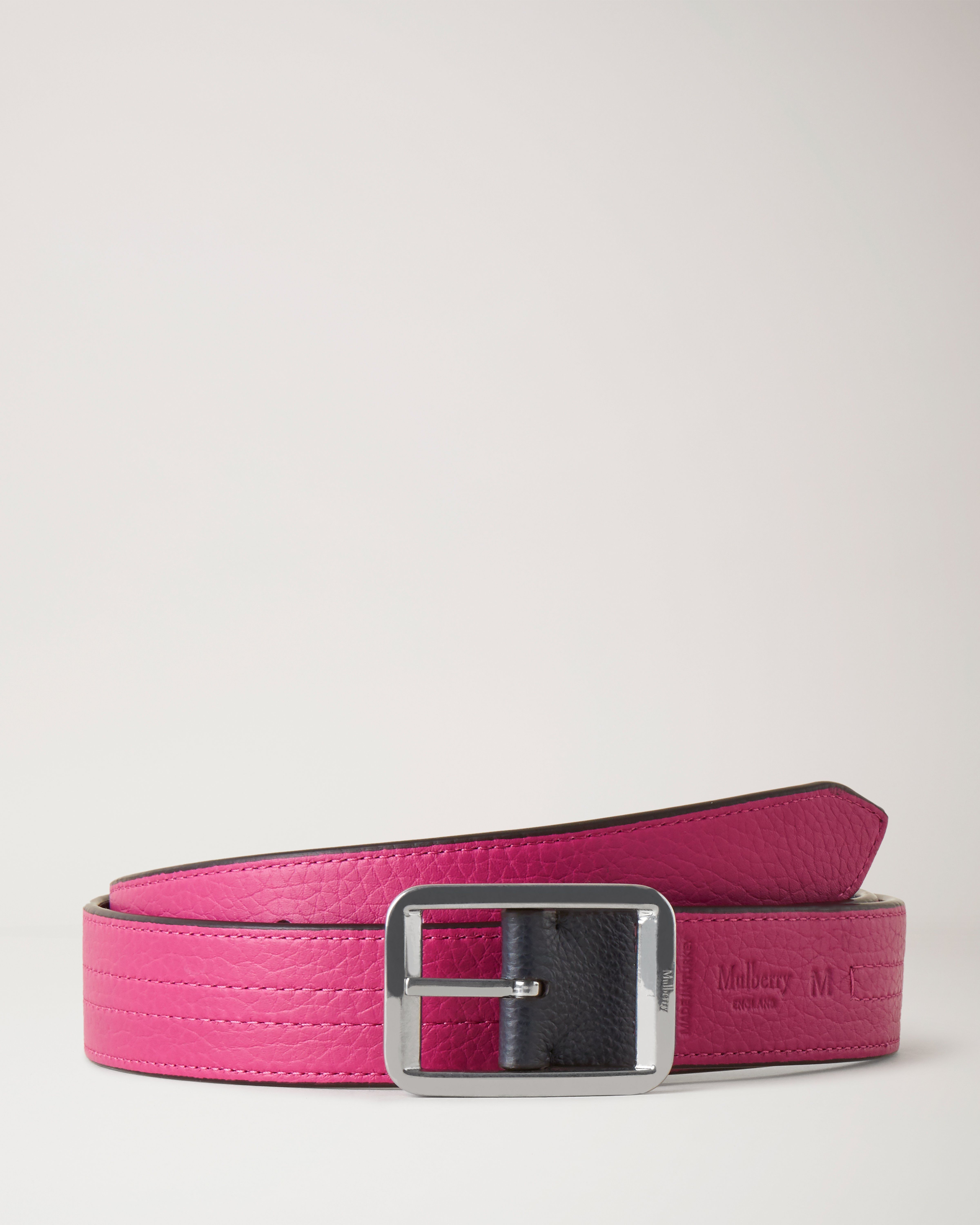 Reversible Belt Midnight Mulberry Pink Heavy Grain Women Mulberry