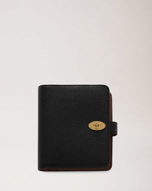 Mulberry Plaque Small Zip Coin Pouch, Black Small Classic Grain, Women