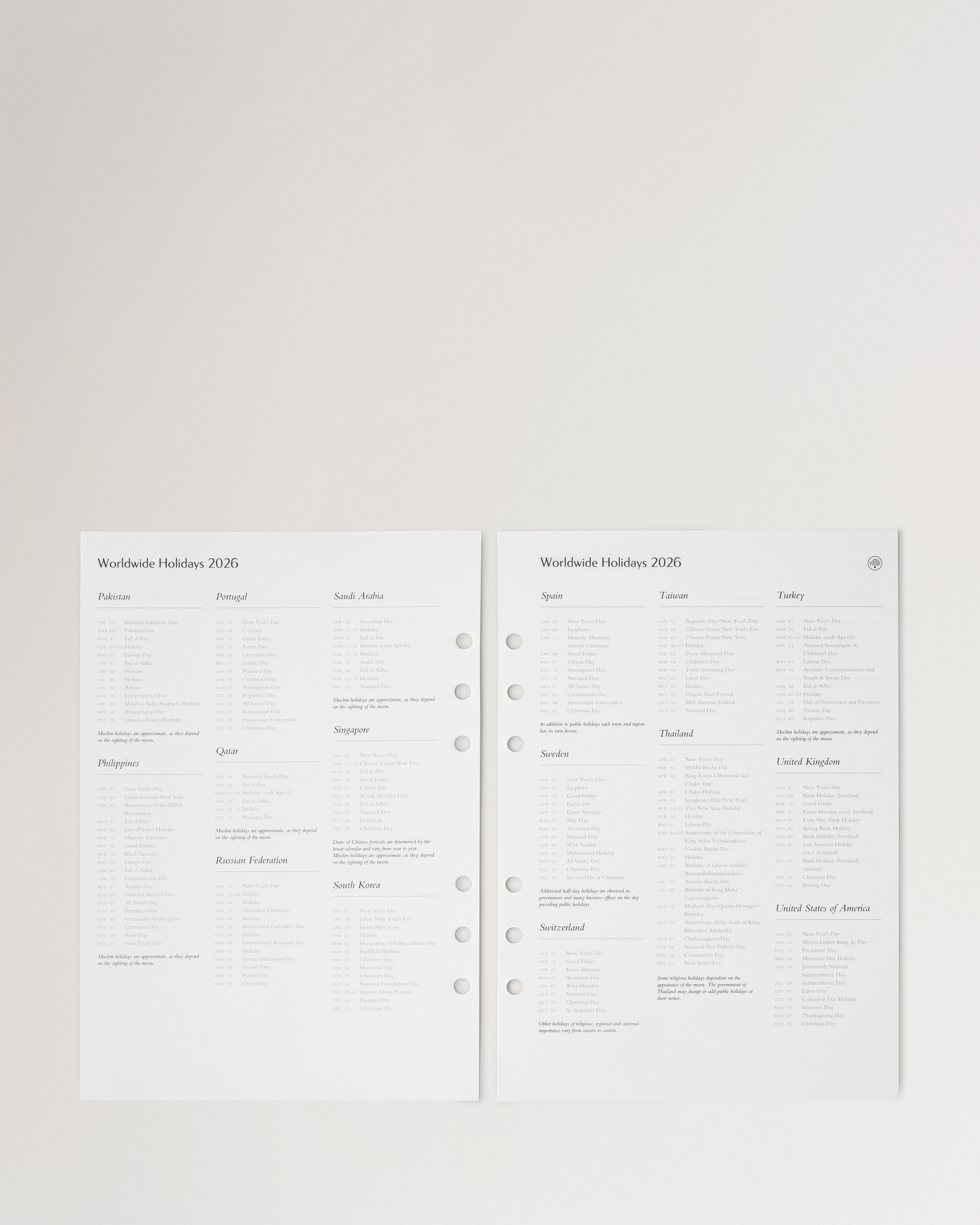 2026 Planner Diary Insert