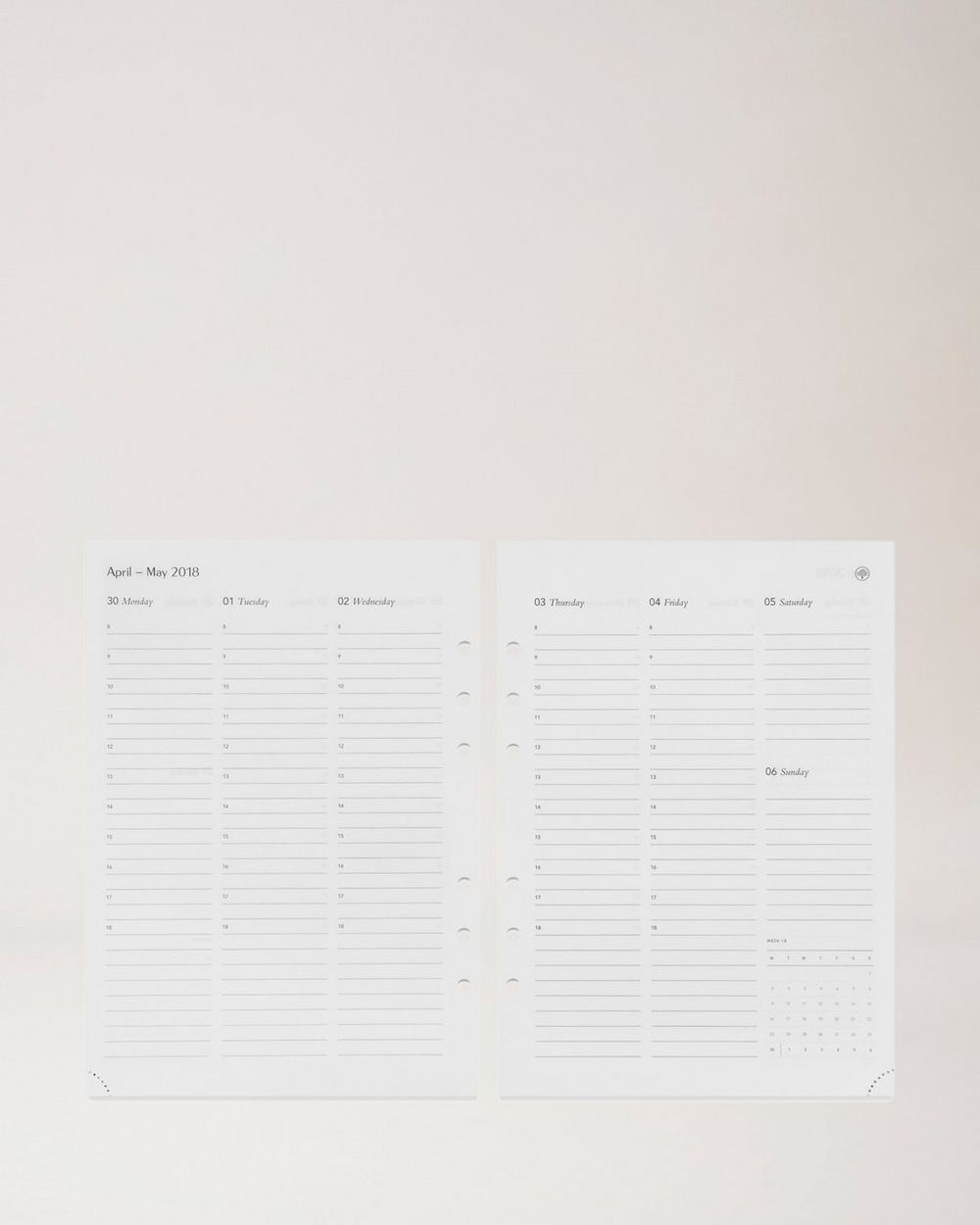 2024 Planner Diary White Paper Men Mulberry