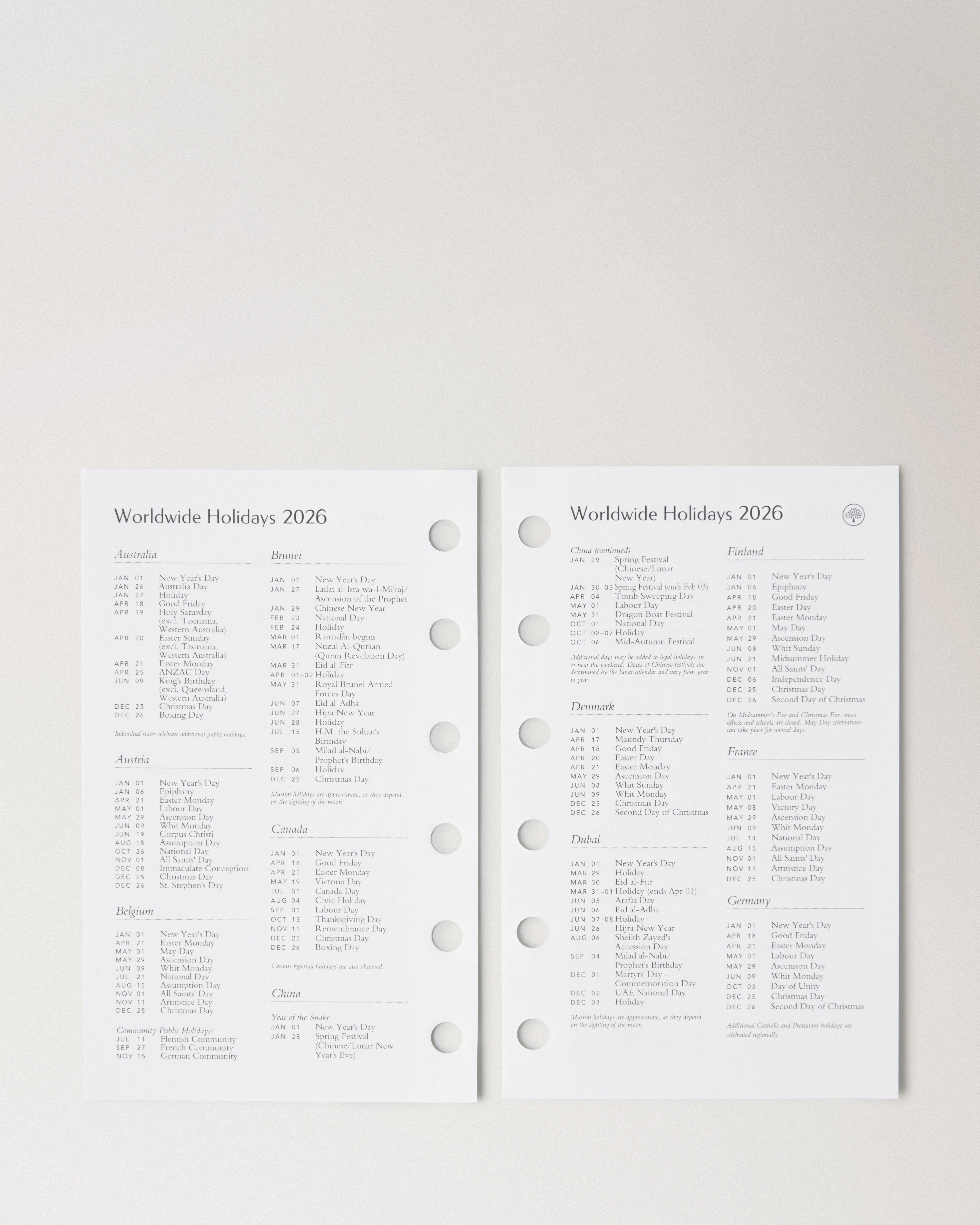 2026 Pocket Book Diary Insert